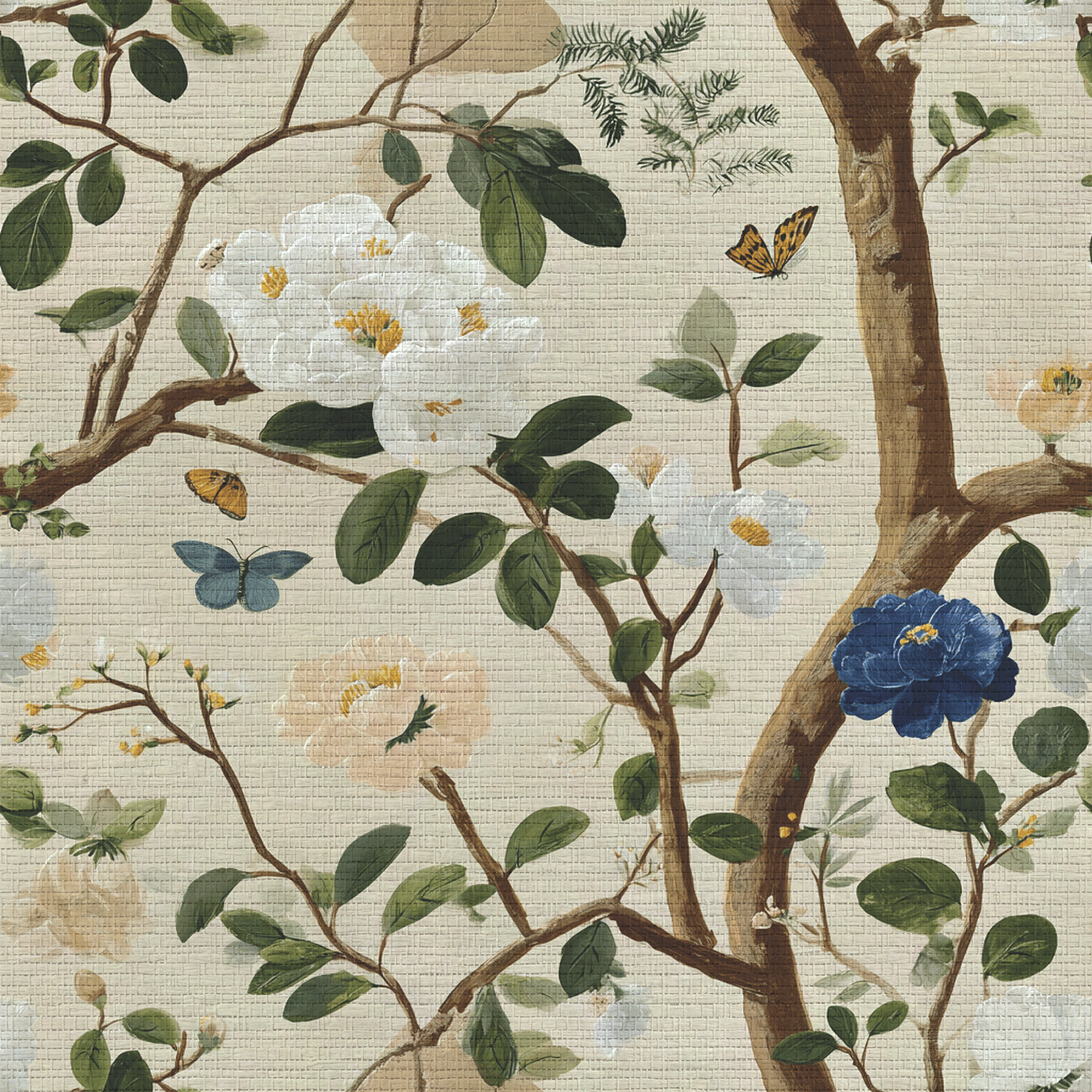 Bloomed Faux Grasscloth Wallpaper