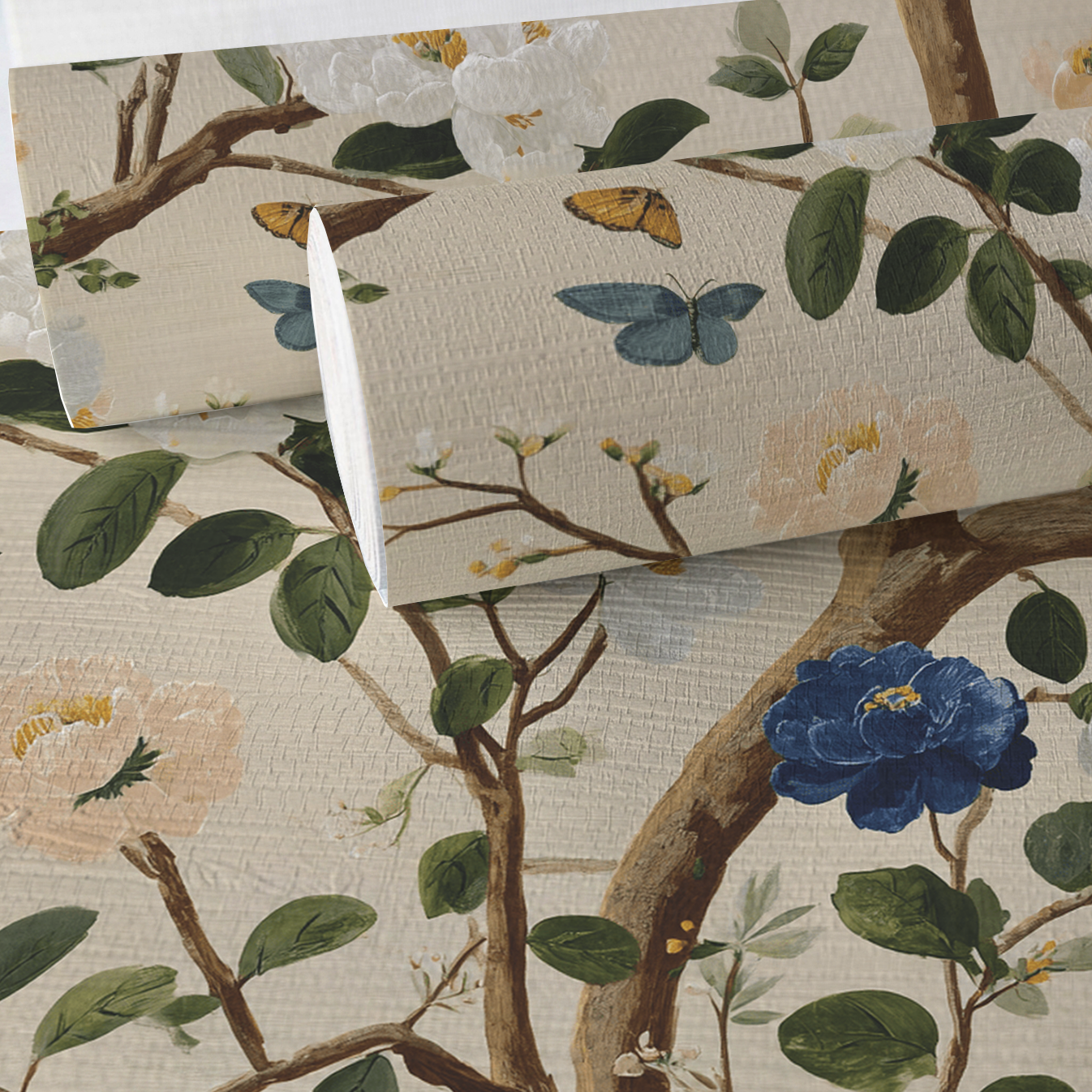 Bloomed Faux Grasscloth Wallpaper
