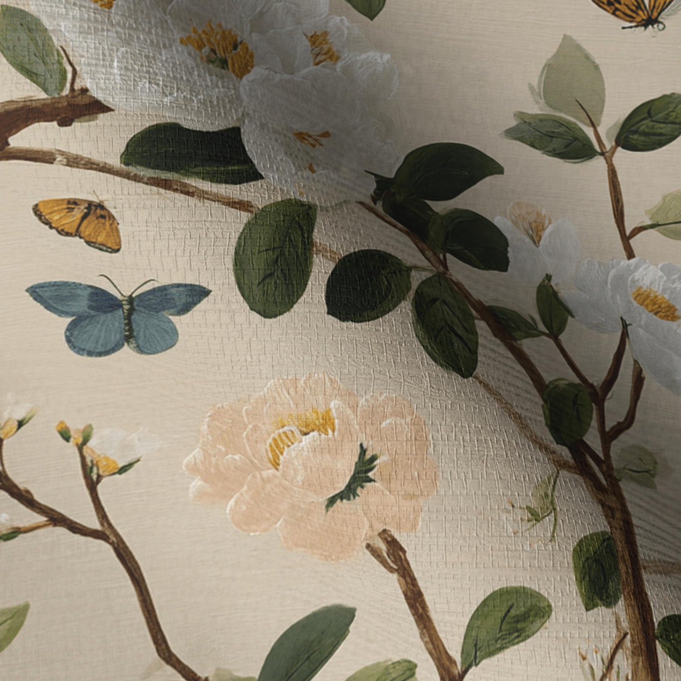 Bloomed Faux Grasscloth Wallpaper