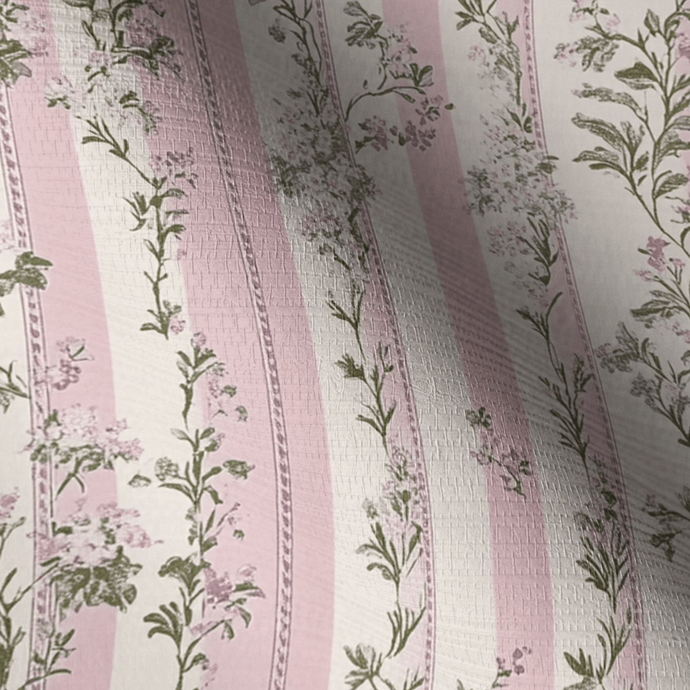 Blooming Stripes Faux Grasscloth Wallpaper - Lemon Park