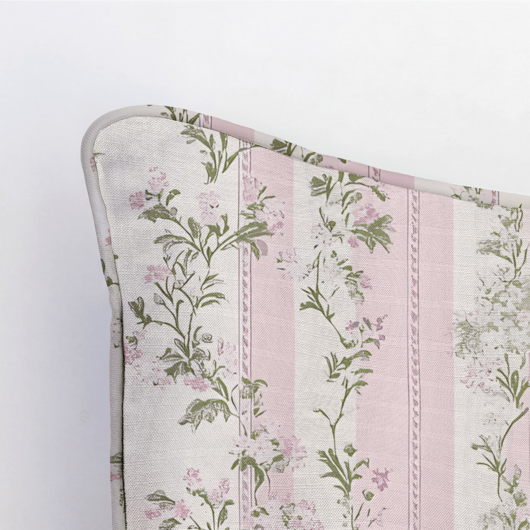 Blooming Stripes Throw Pillow - Lemon Park