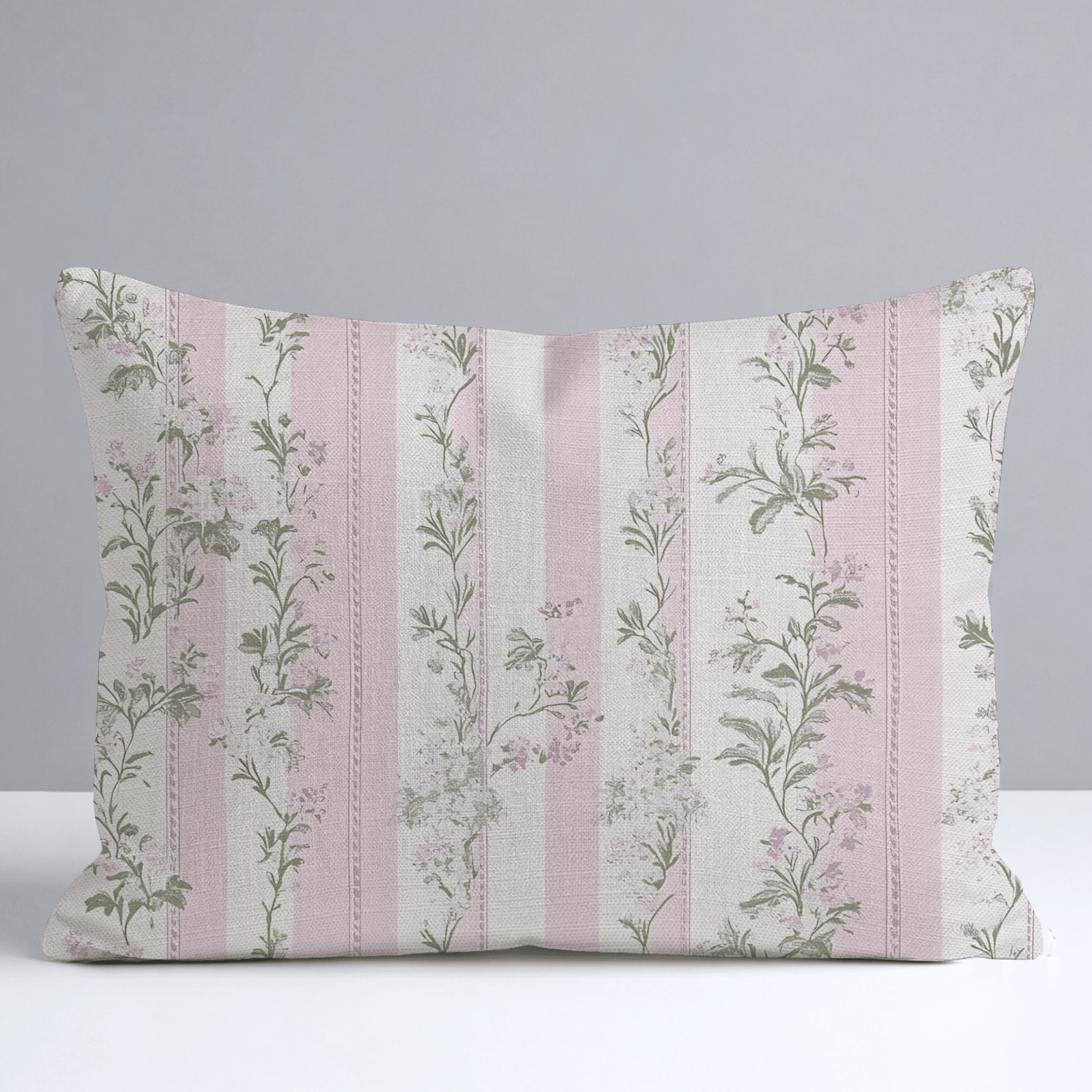 Blooming Stripes Throw Pillow - Lemon Park