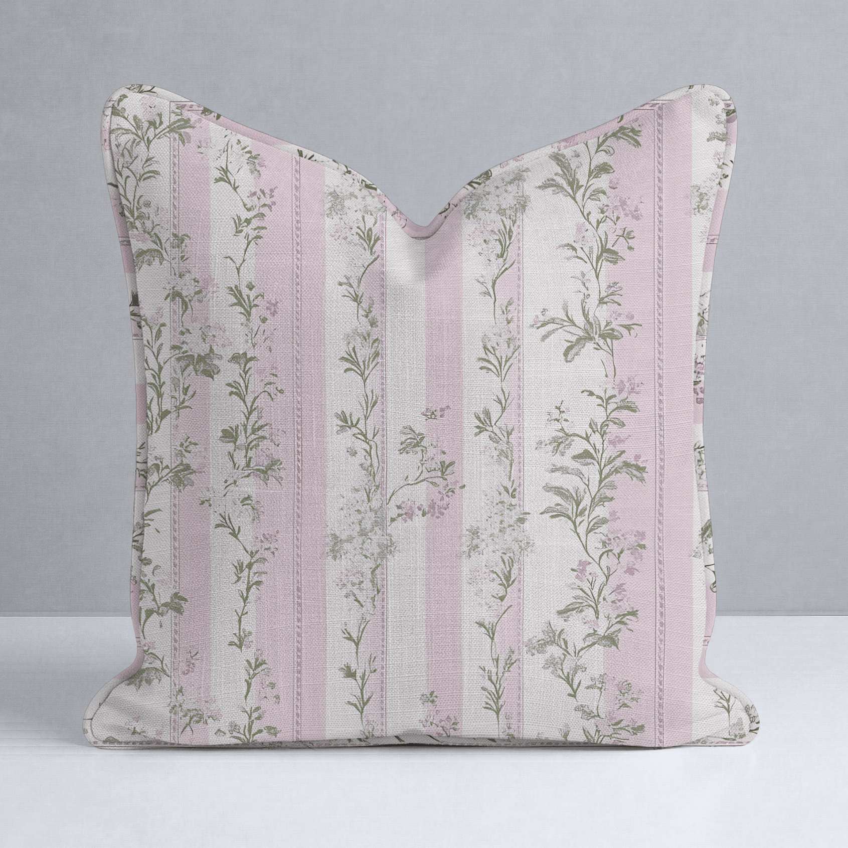 Blooming Stripes Throw Pillow - Lemon Park