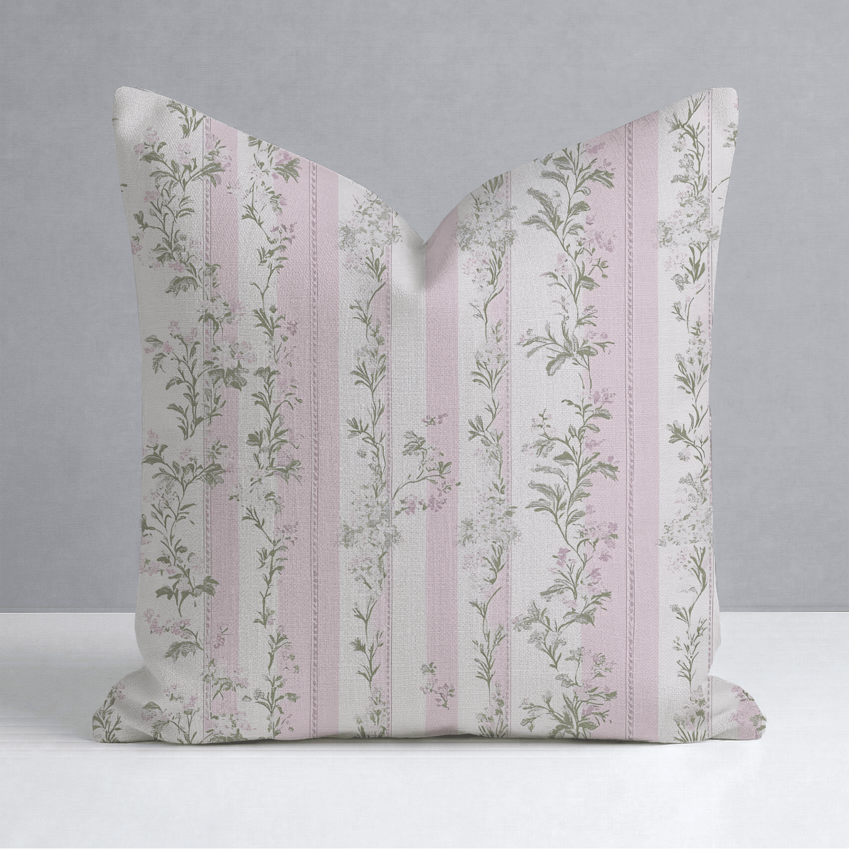 Blooming Stripes Throw Pillow - Lemon Park