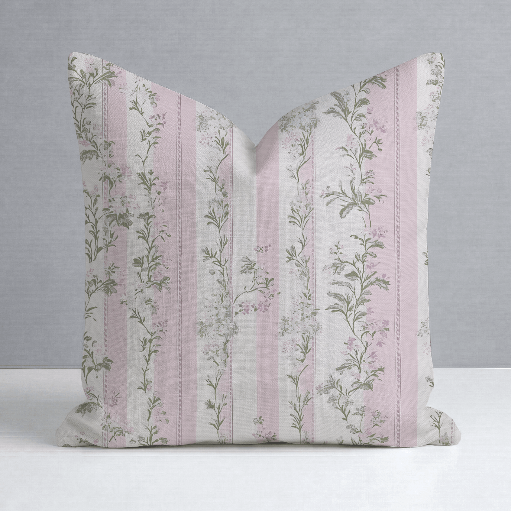 Blooming Stripes Throw Pillow - Lemon Park