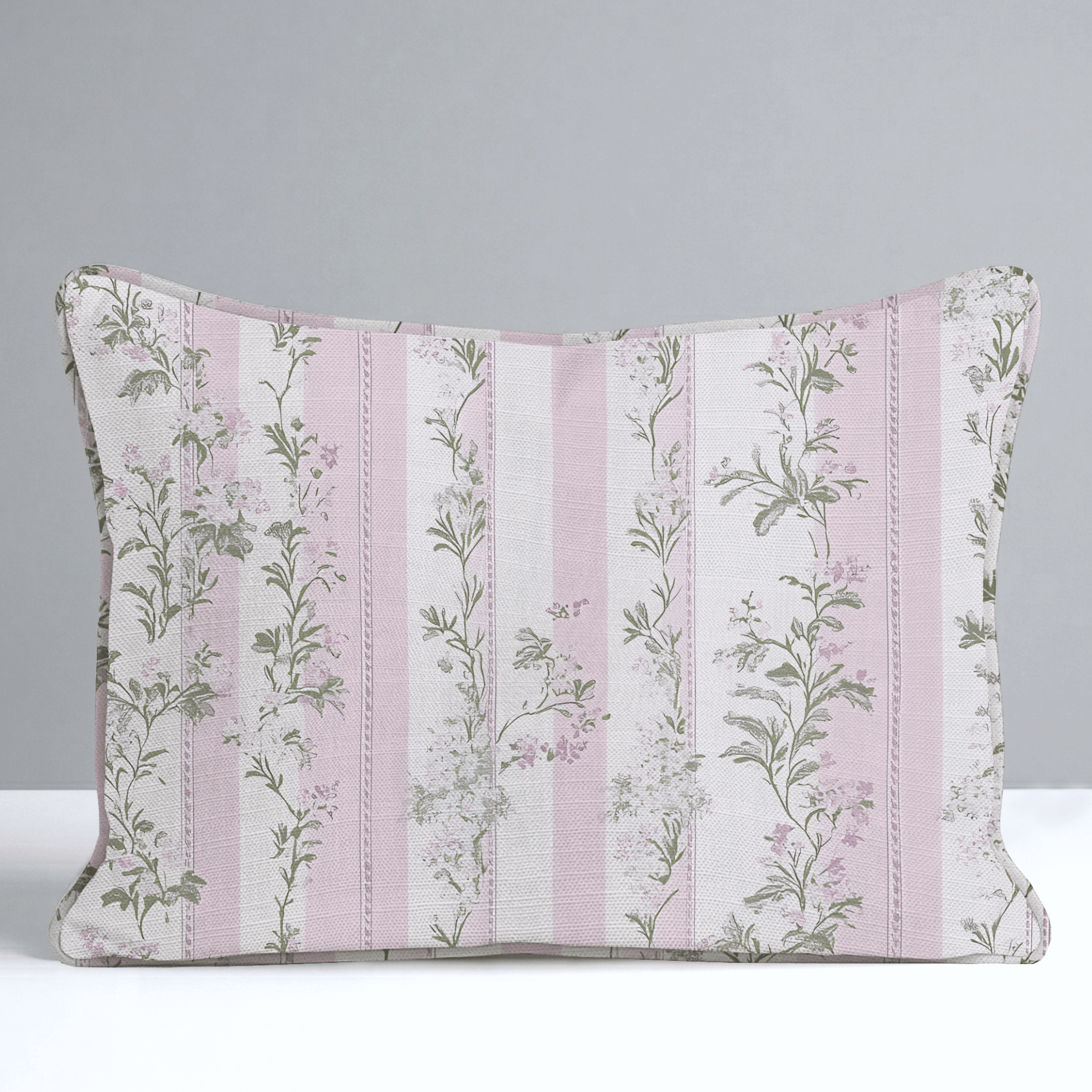 Blooming Stripes Throw Pillow - Lemon Park