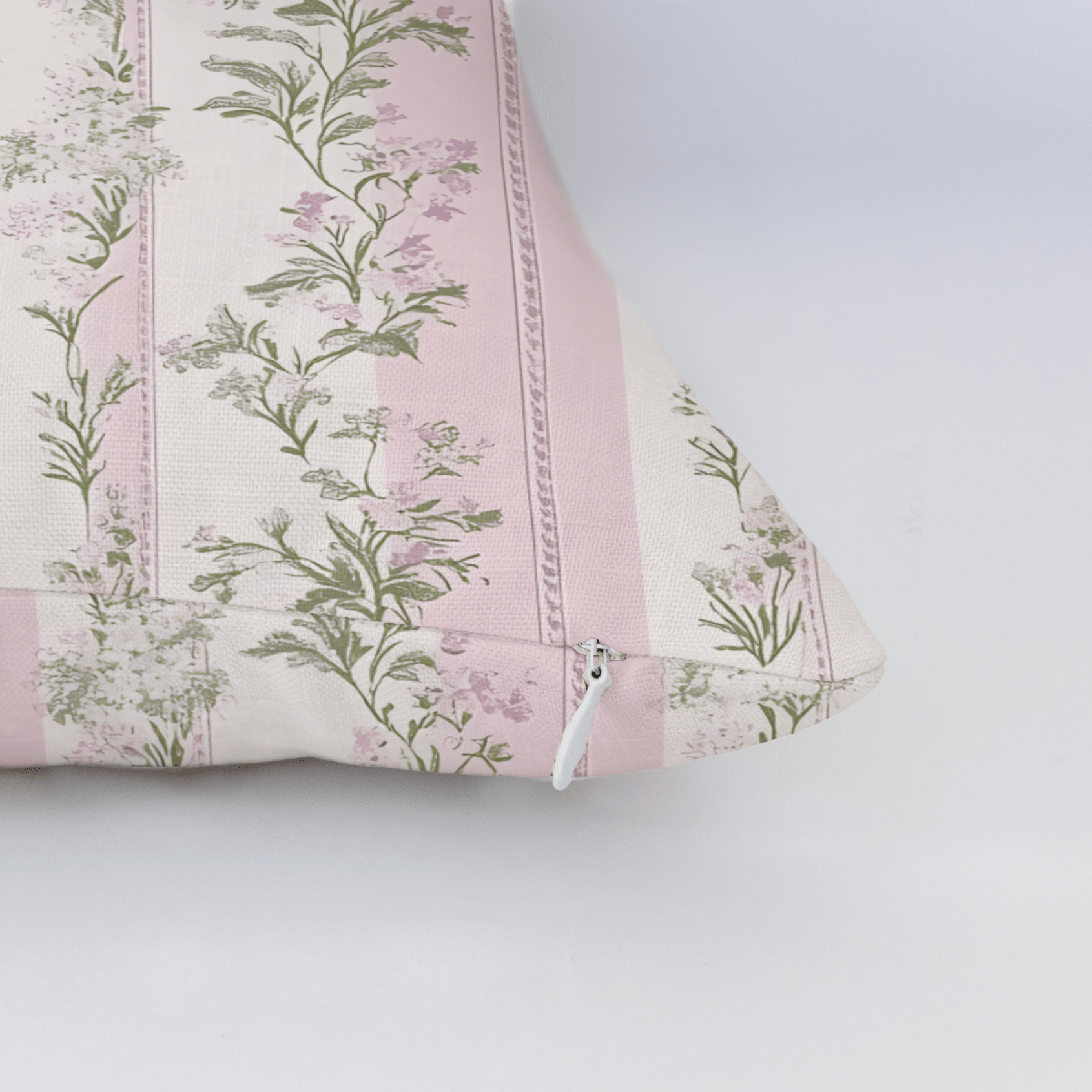 Blooming Stripes Throw Pillow - Lemon Park