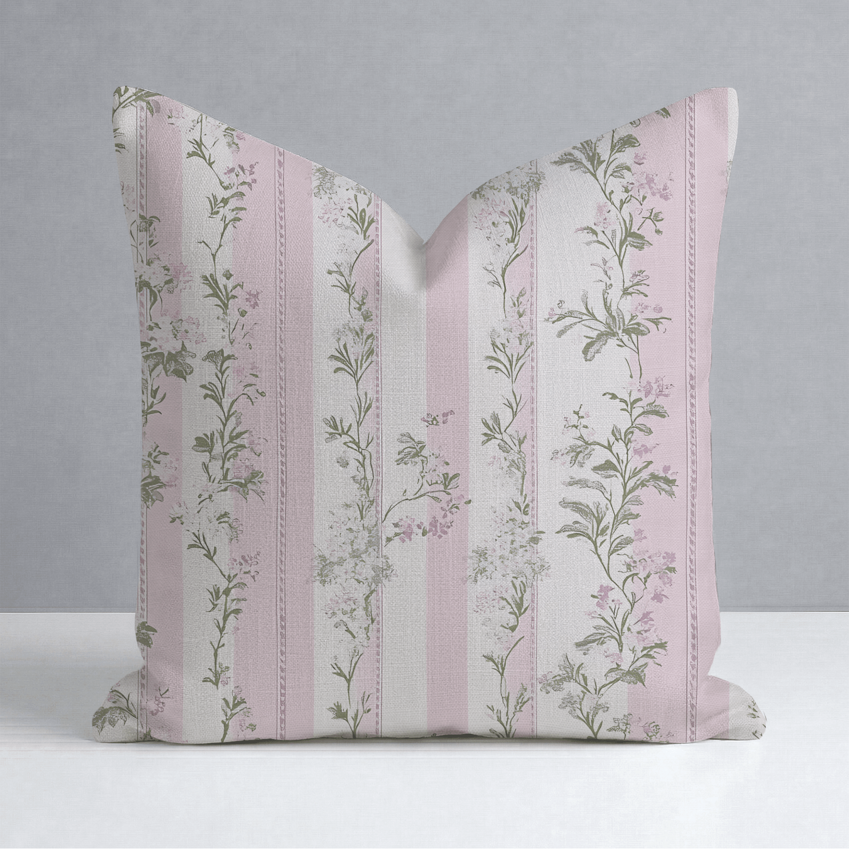 Blooming Stripes Throw Pillow - Lemon Park