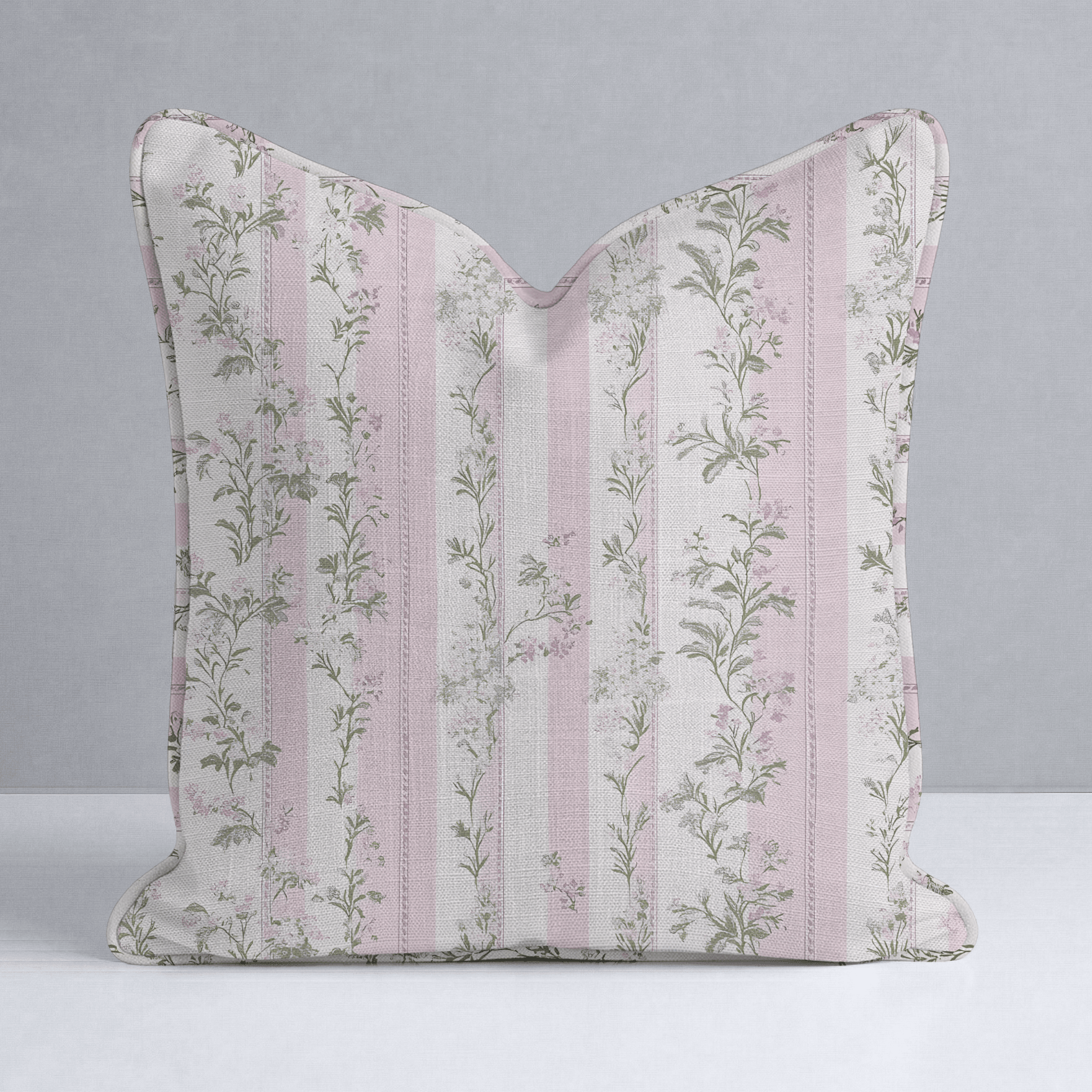 Blooming Stripes Throw Pillow - Lemon Park