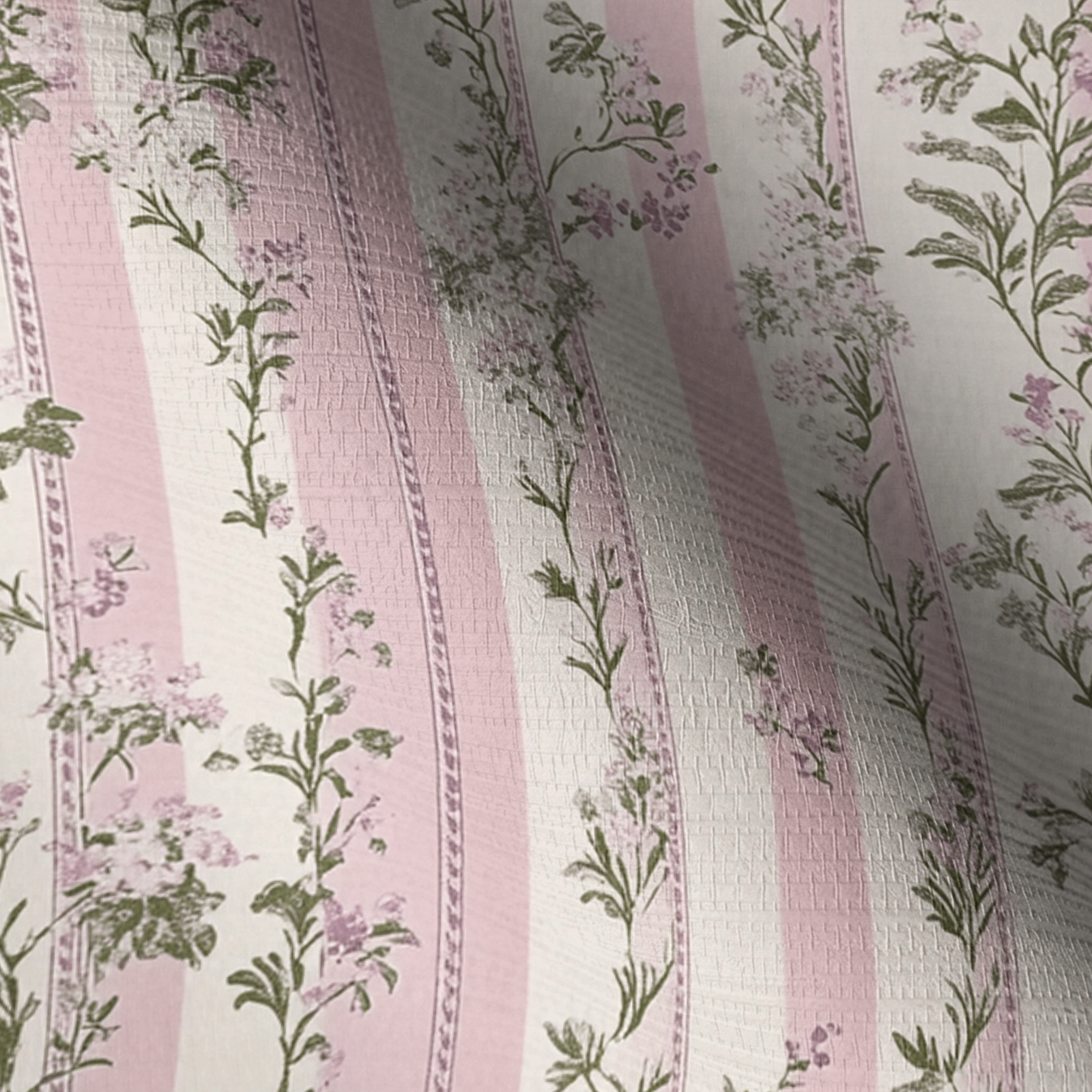 Blooming Stripes Faux Grasscloth Wallpaper