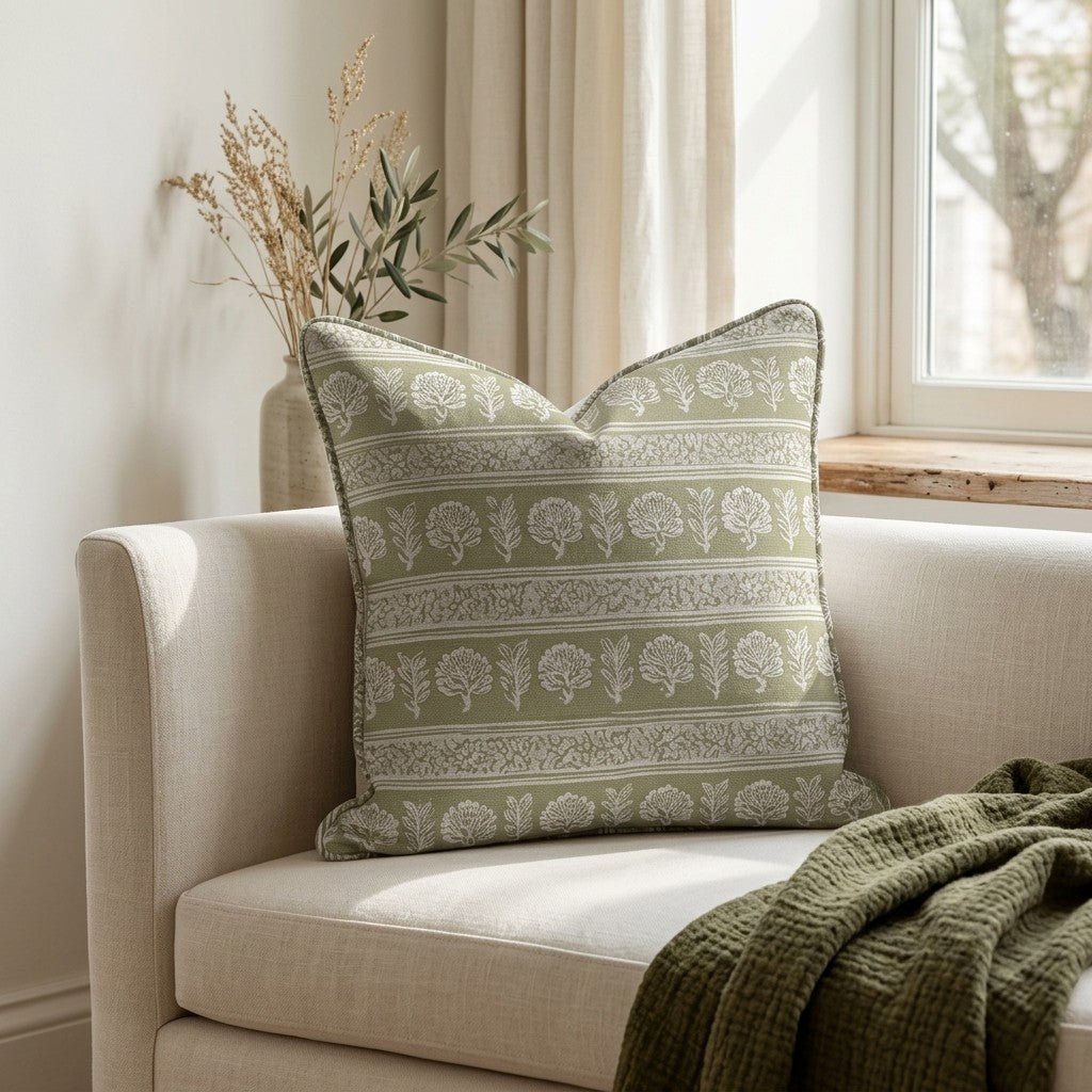 Bloommist Throw Pillow - Lemon Park