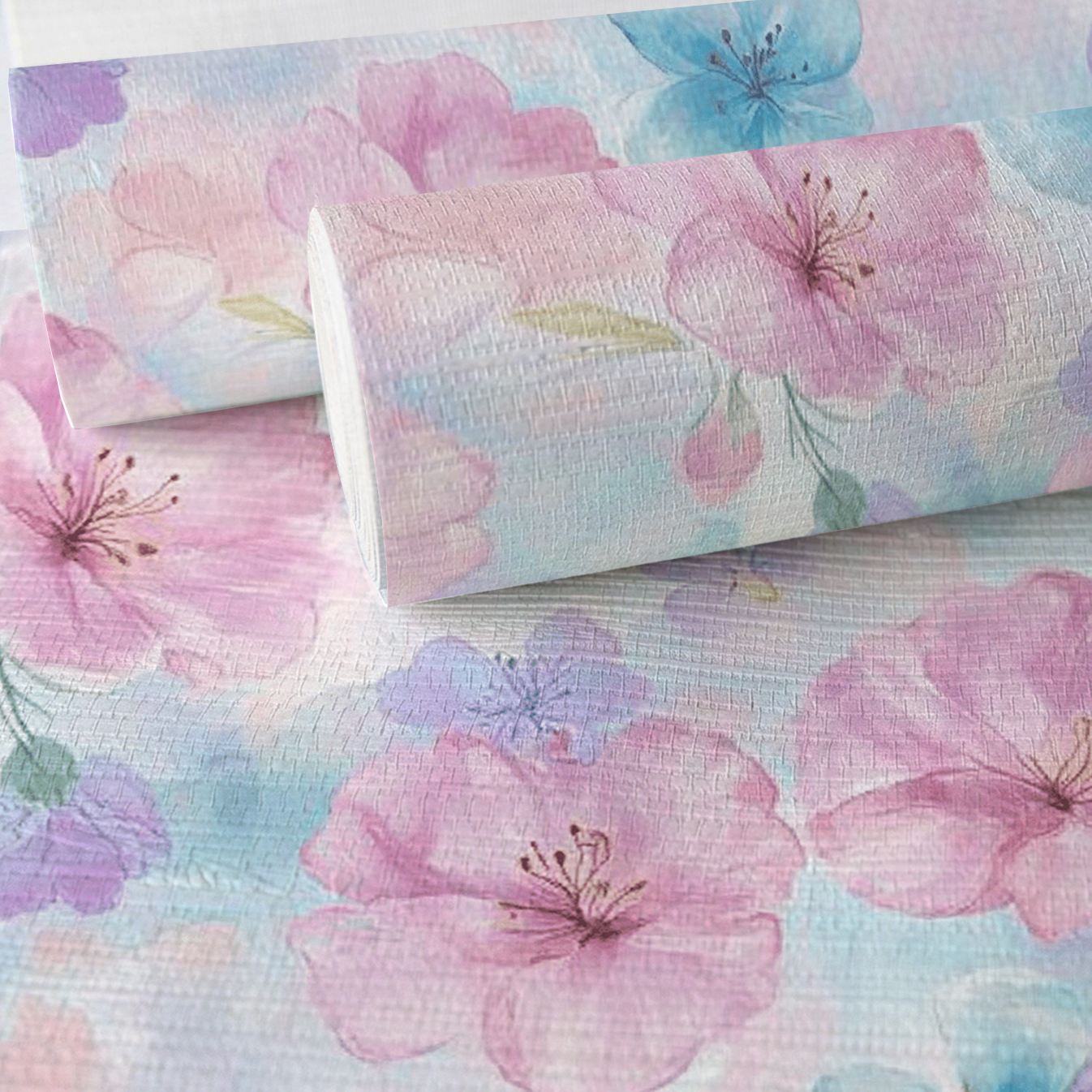 Blossom Haze Faux Grasscloth Wallpaper