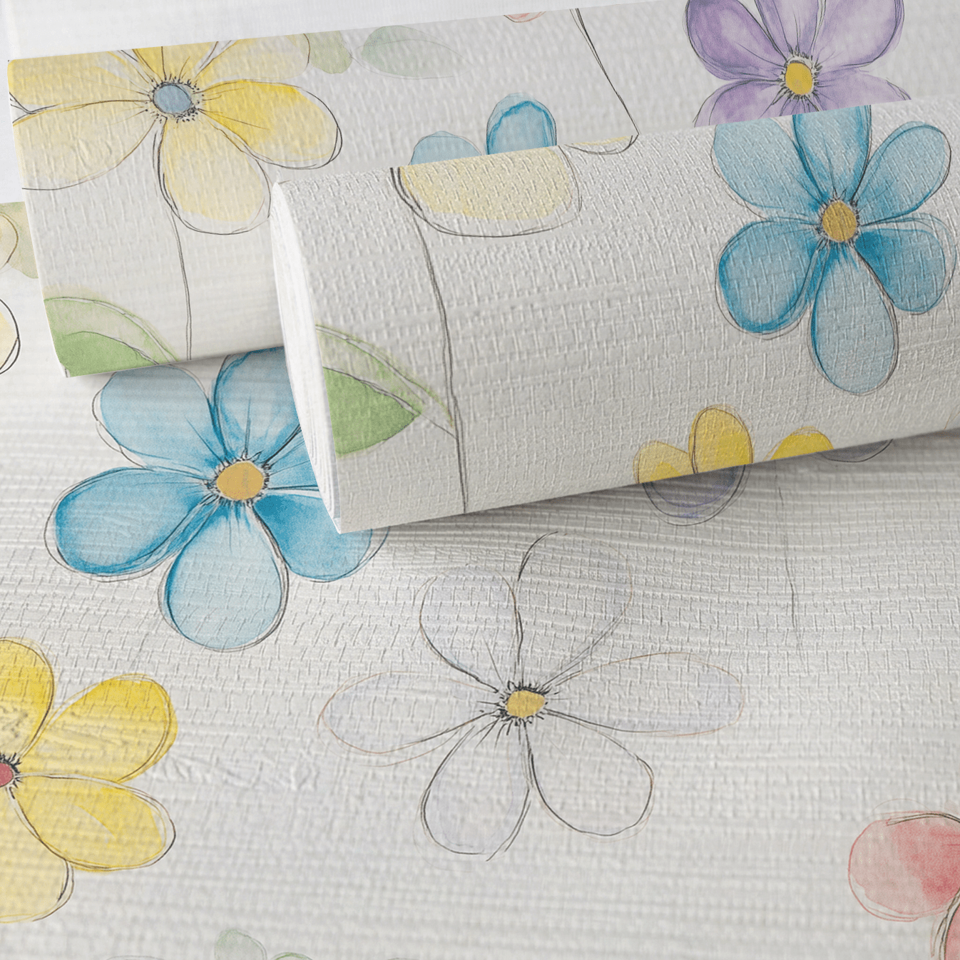 Blossom Parade Faux Grasscloth Wallpaper - Lemon Park