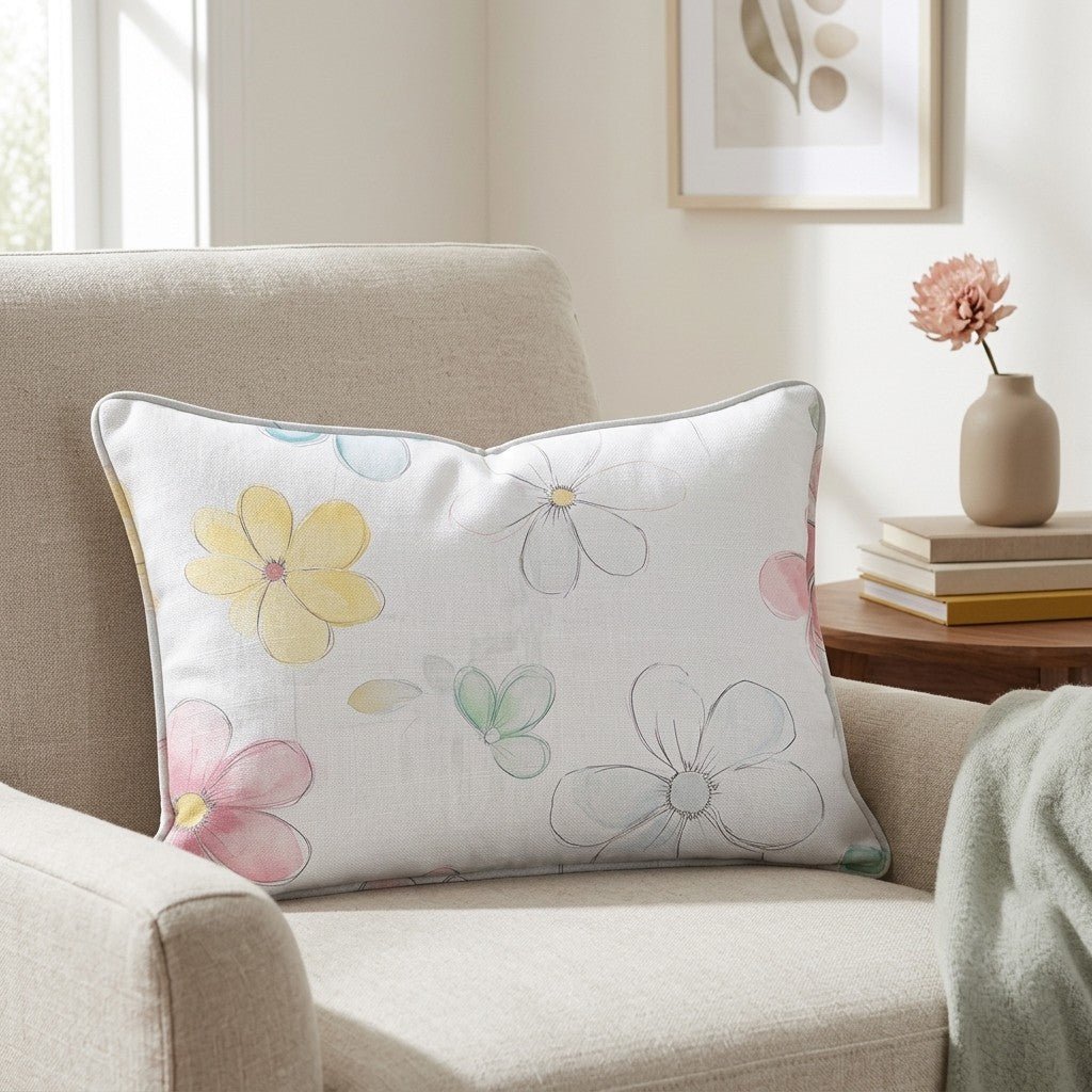 Blossom Parade Throw Pillow - Lemon Park