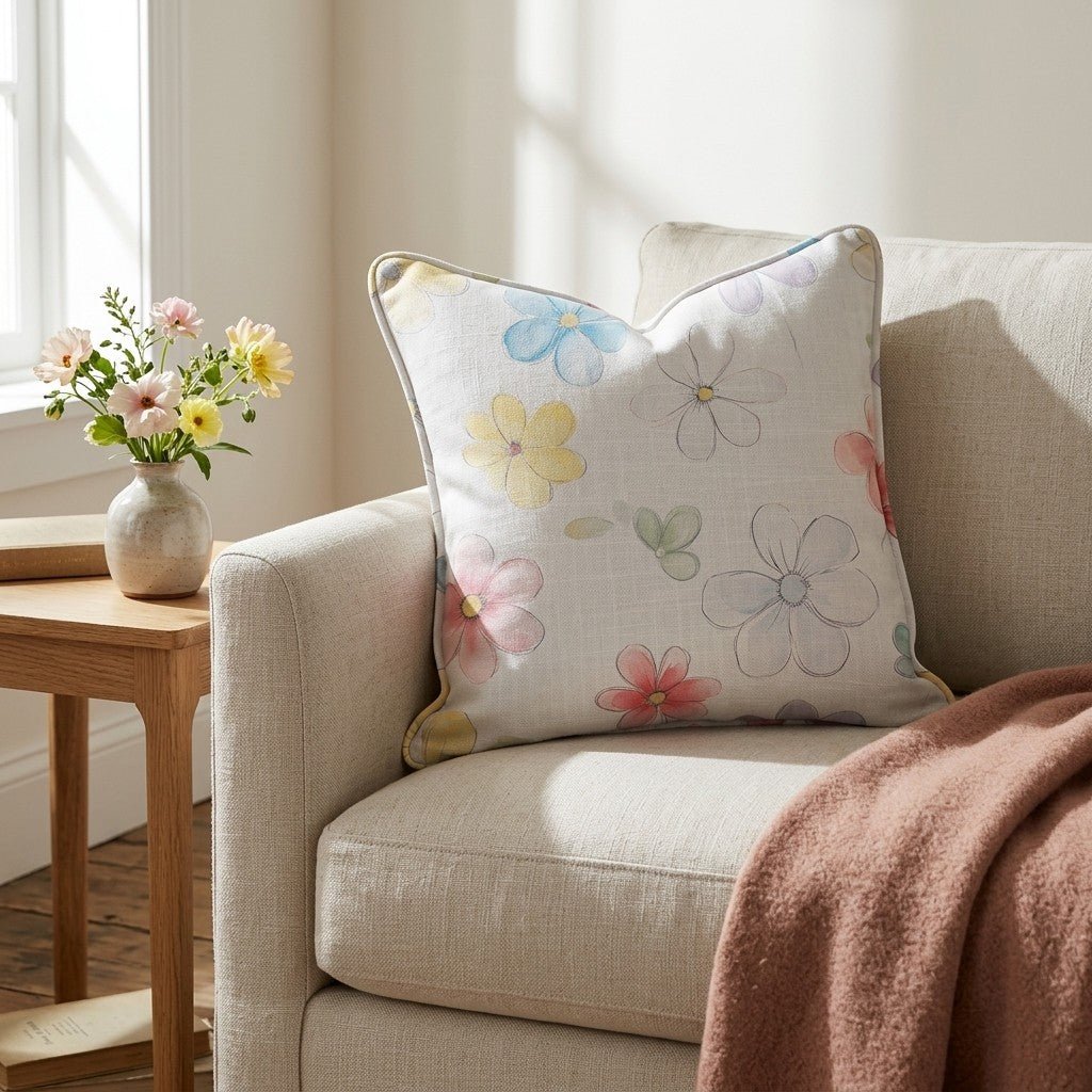 Blossom Parade Throw Pillow - Lemon Park
