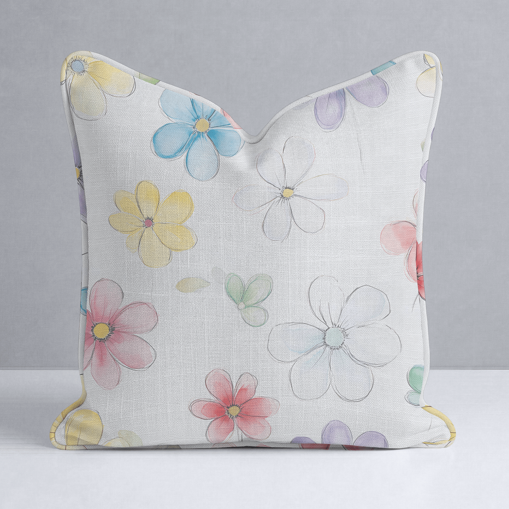 Blossom Parade Throw Pillow - Lemon Park