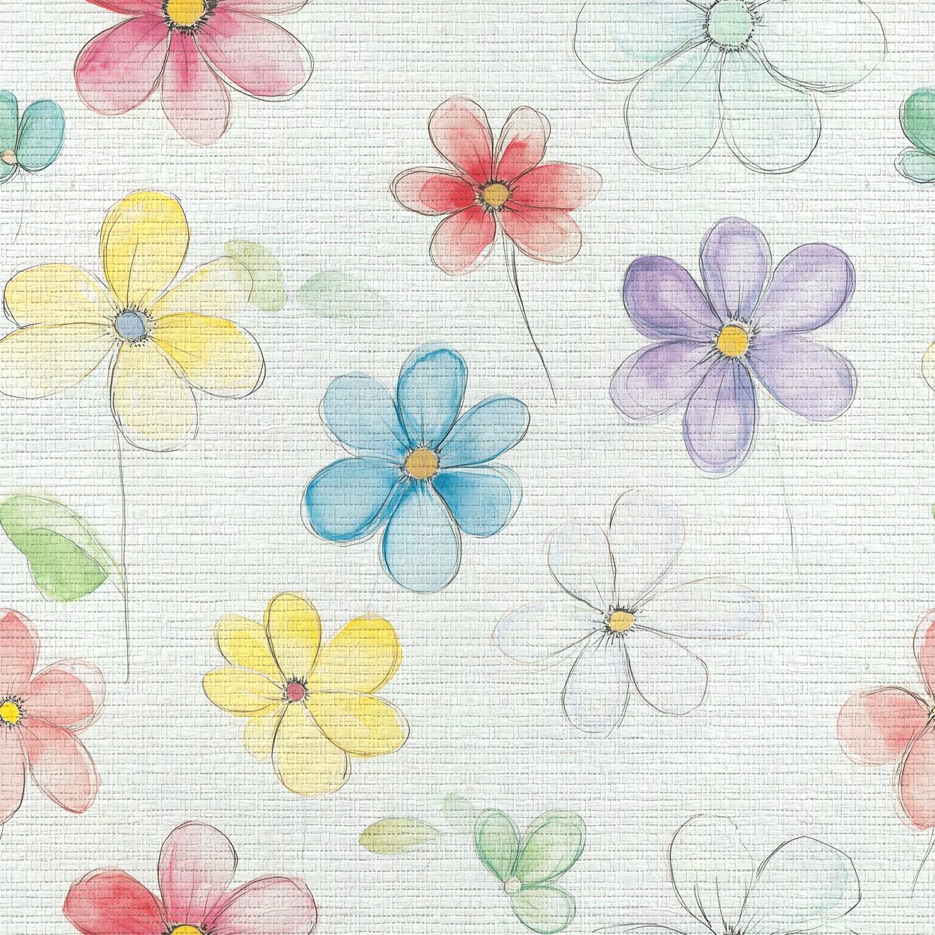 Blossom Parade Faux Grasscloth Wallpaper