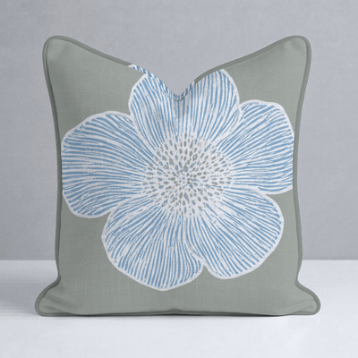 Blue Dresses Lemongrass Floral Throw Pillow - Lemon Park