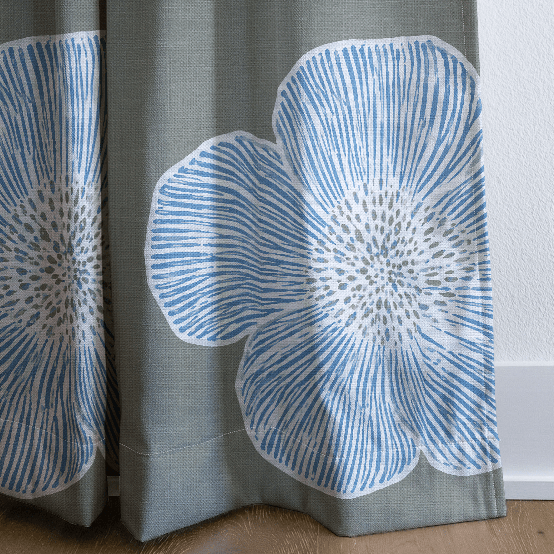 Blue Dresses Lemongrass Flower - Drapery - Lemon Park