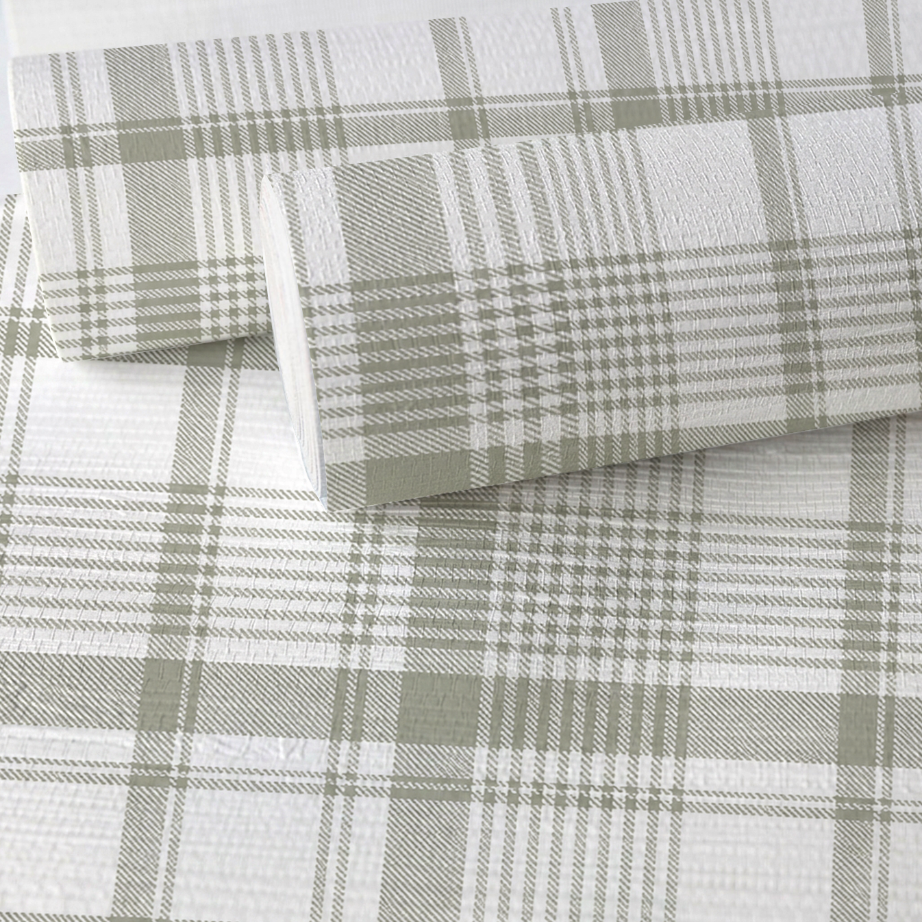 Blue Dresses Lemongrass Plaid Faux Grasscloth Wallpaper