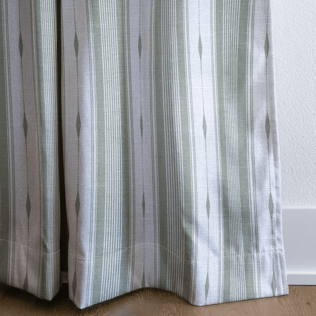 Blue Dresses Lemongrass Stripes - Drapery - Lemon Park