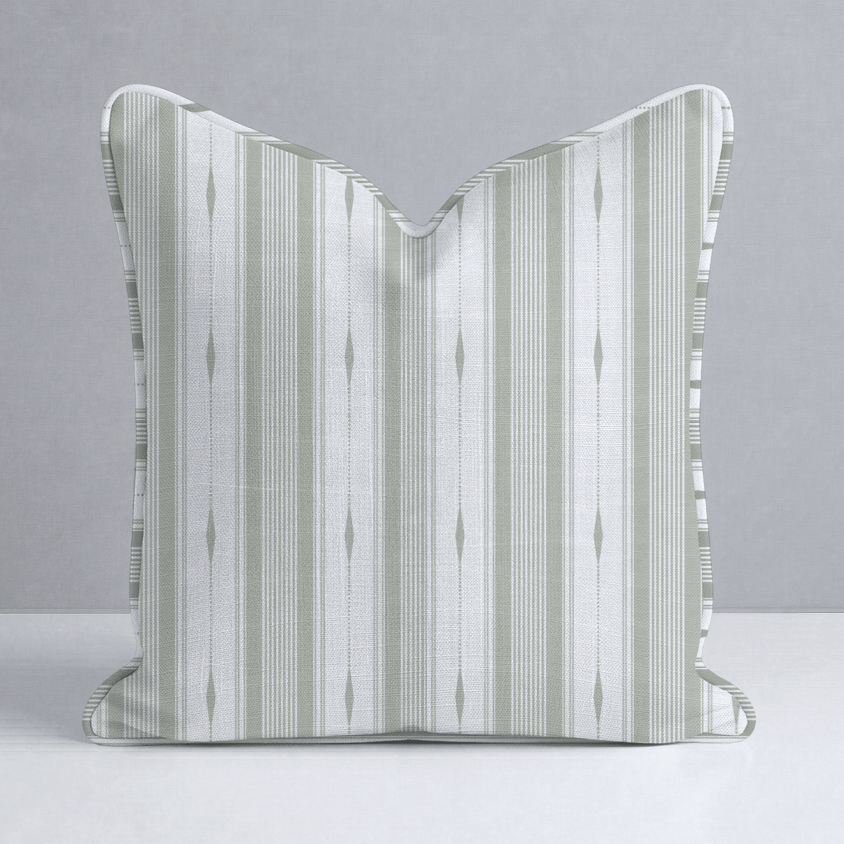 Blue Dresses Lemongrass Stripes Throw Pillow - Lemon Park