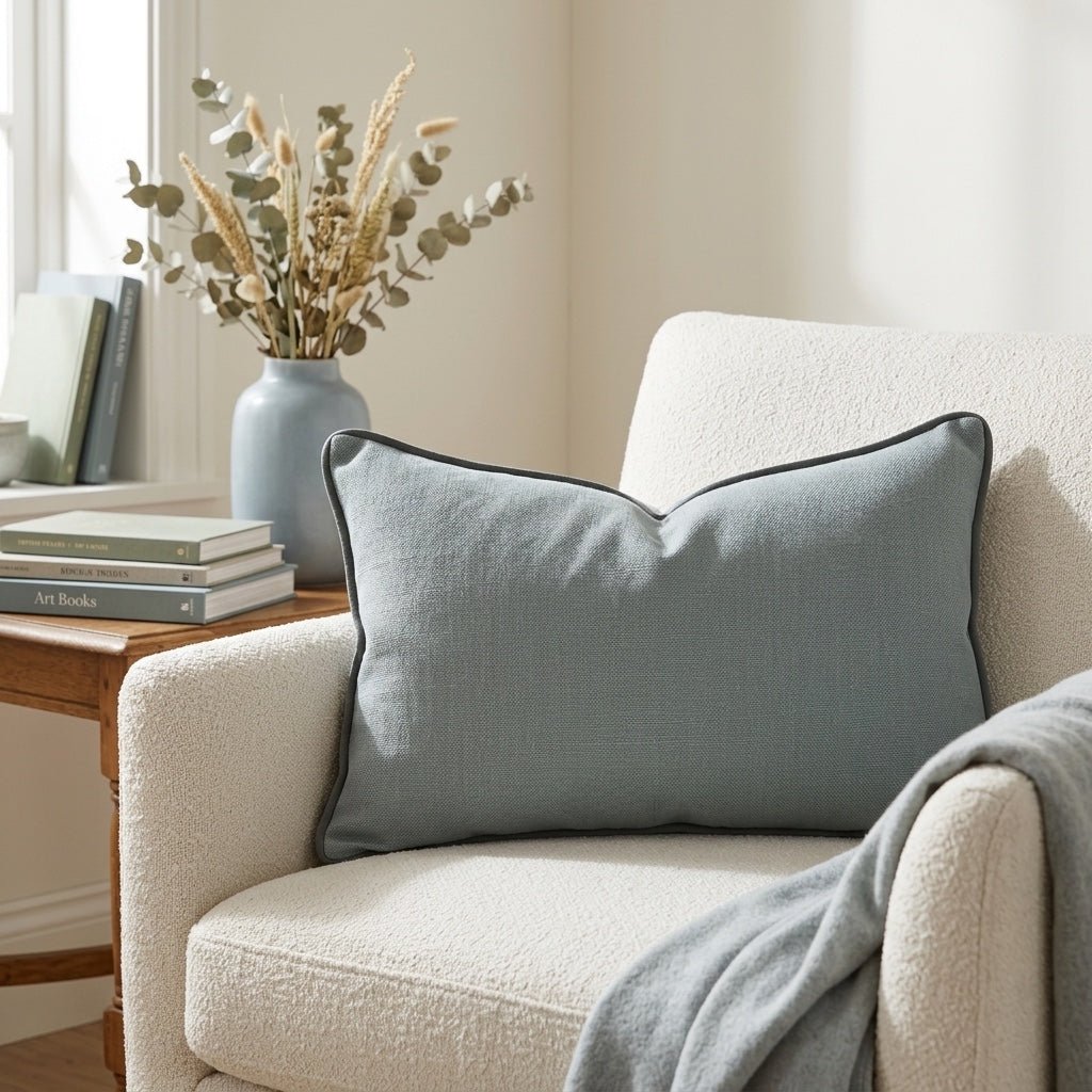 Blue Dresses Lemongrass Throw Pillow - Lemon Park