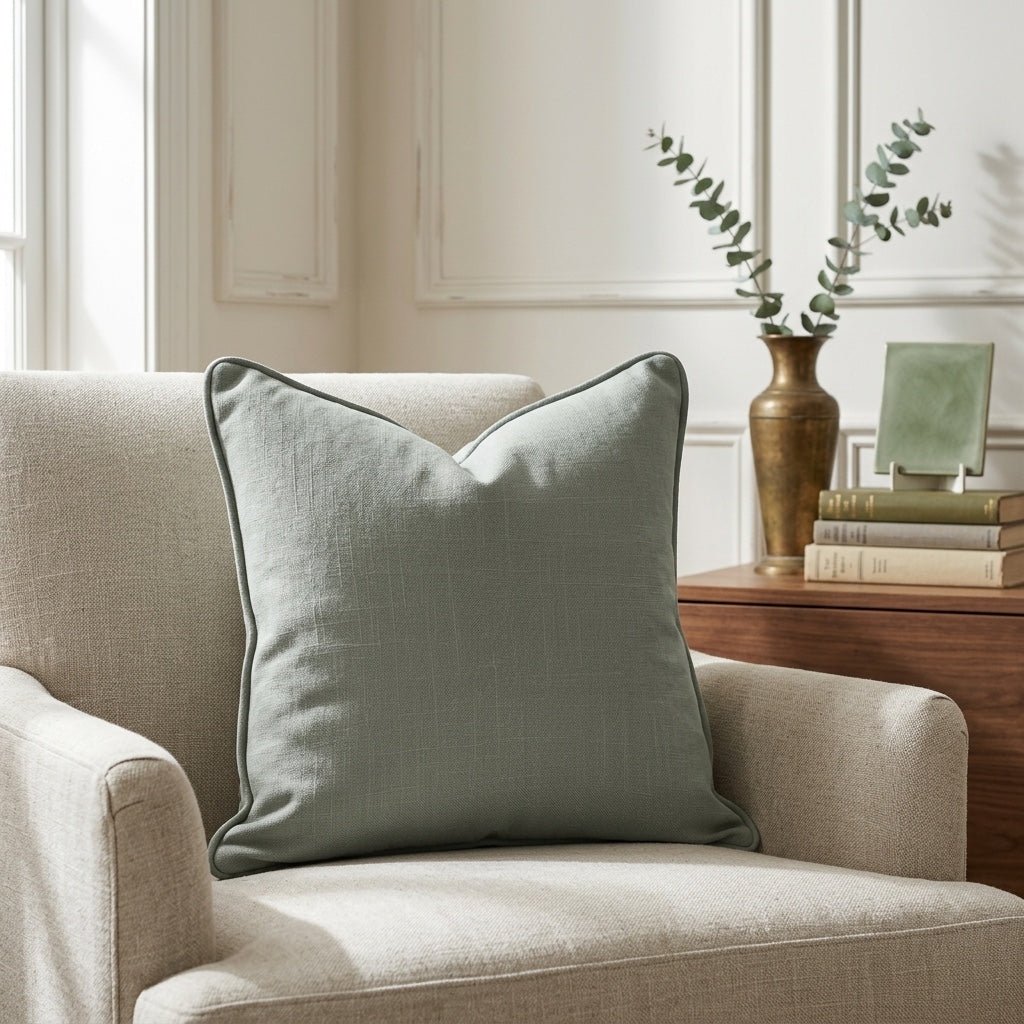 Blue Dresses Lemongrass Throw Pillow - Lemon Park