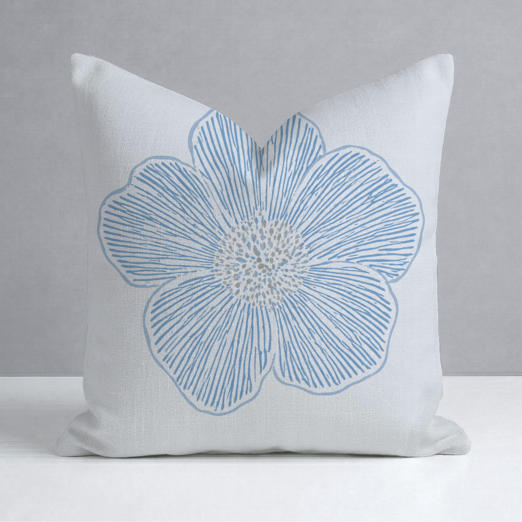 Blue Dresses Seashell Floral Throw Pillow - Lemon Park