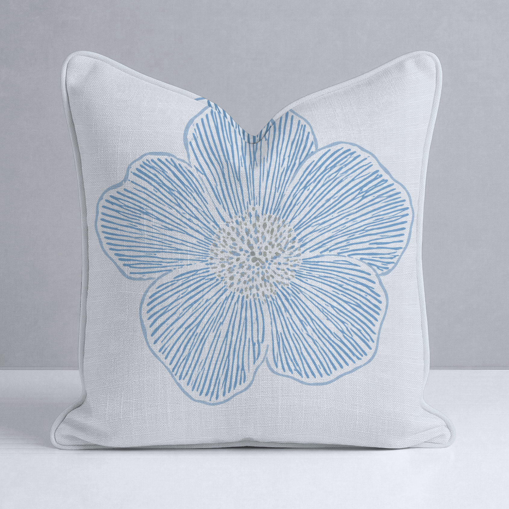 Blue Dresses Seashell Floral Throw Pillow - Lemon Park