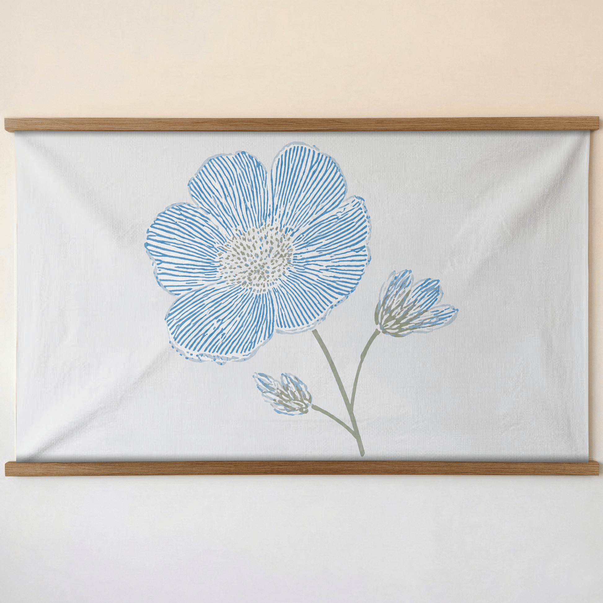 Blue Dresses Seashell Flower Study - Tapestry - Lemon Park