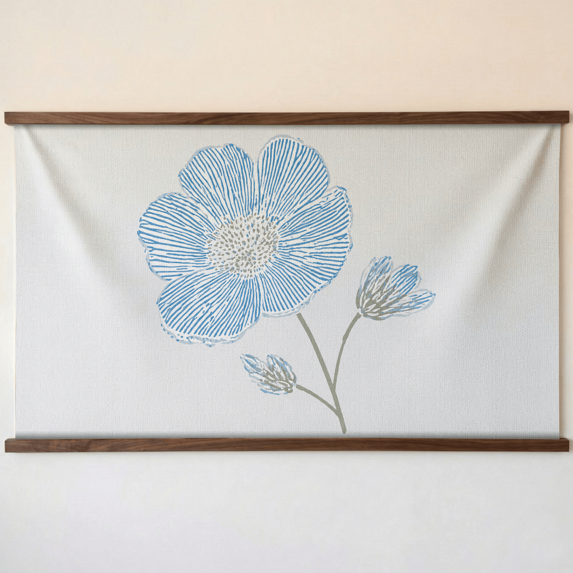 Blue Dresses Seashell Flower Study - Tapestry - Lemon Park