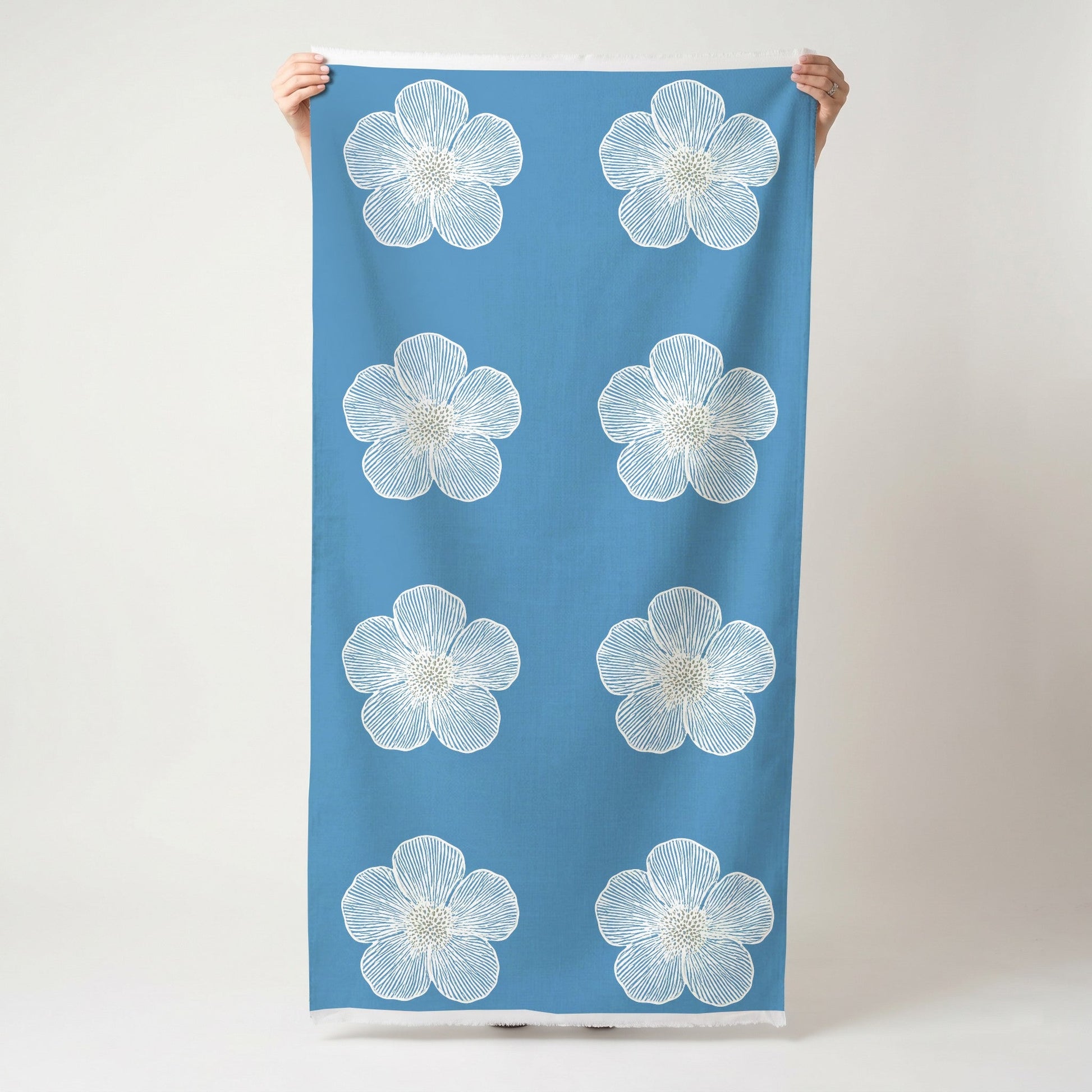 Blue Dresses Steel Blue Flower - Fabric - Lemon Park