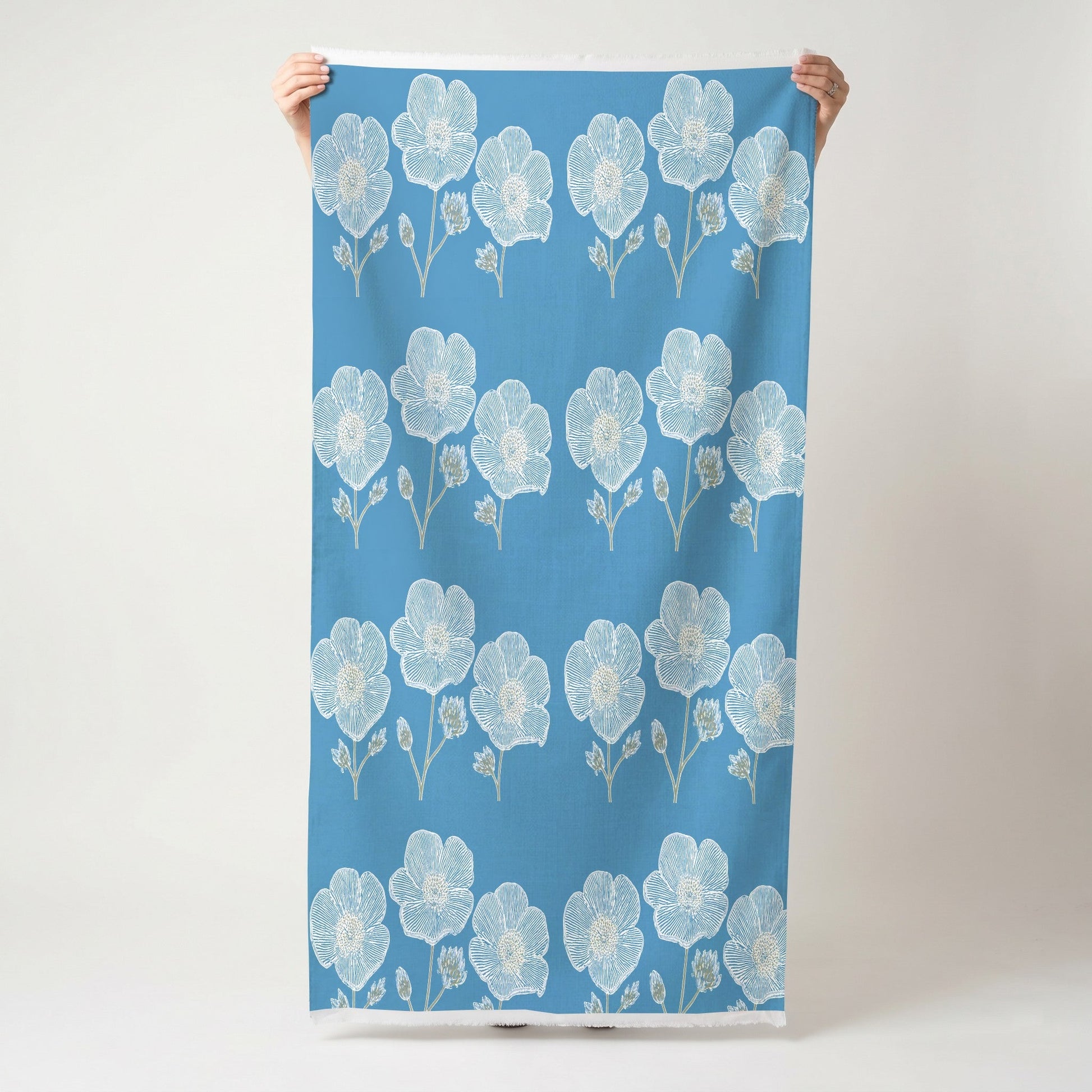 Blue Dresses Steel Blue Flower Study - Fabric - Lemon Park