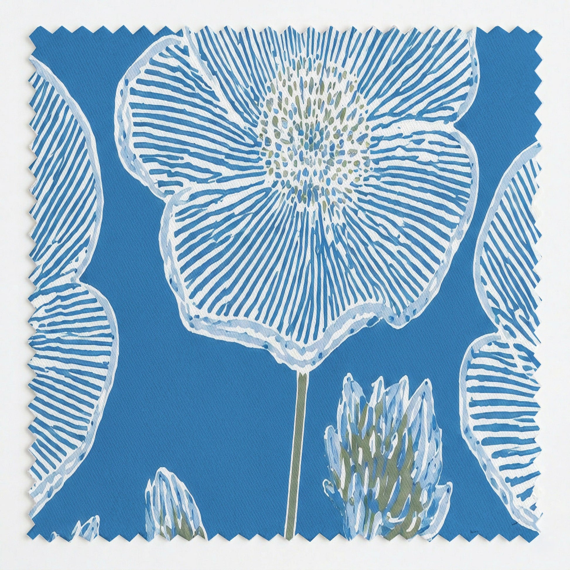Blue Dresses Steel Blue Flower Study - Fabric - Lemon Park