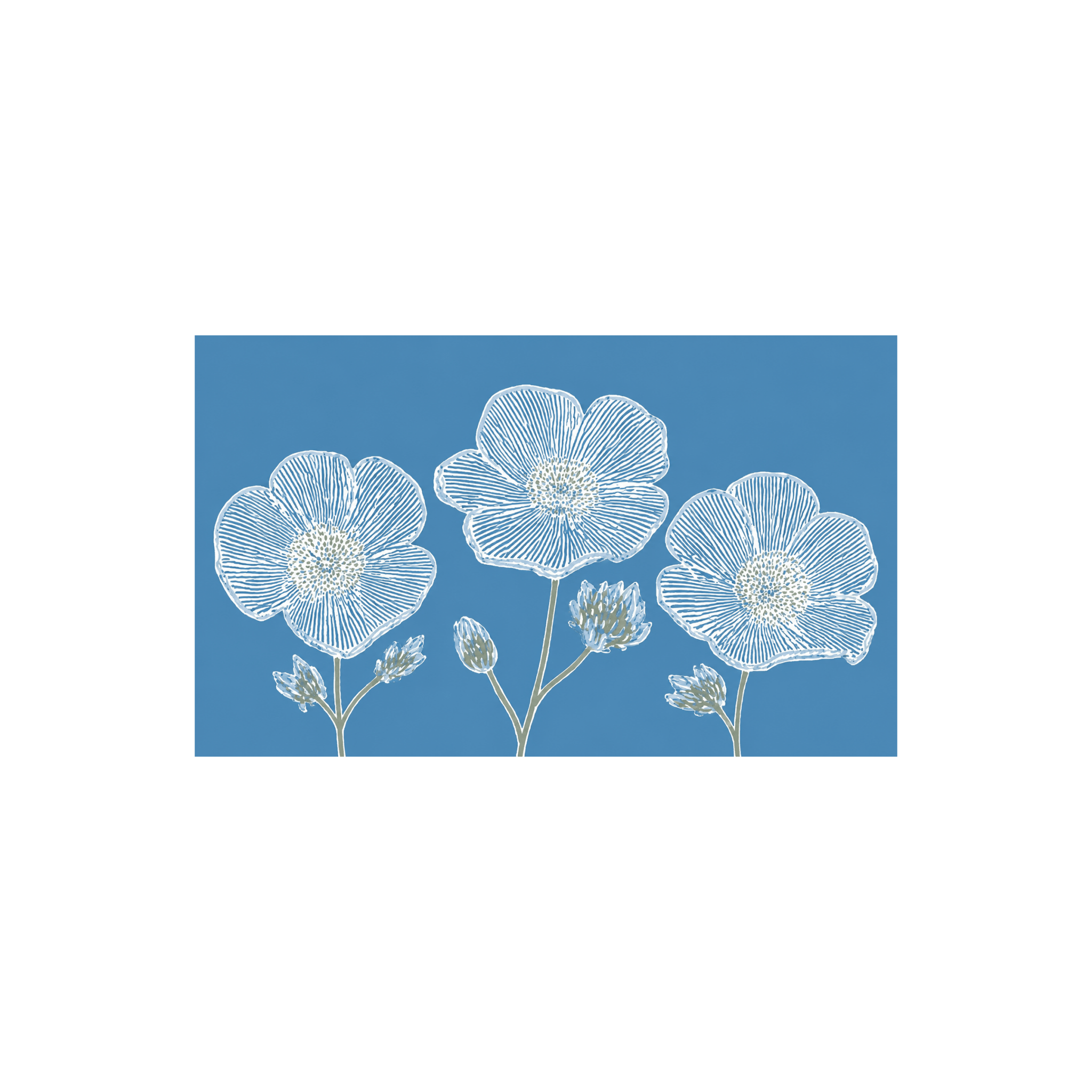 Blue Dresses Steel Blue Flower Study - Tapestry - Lemon Park