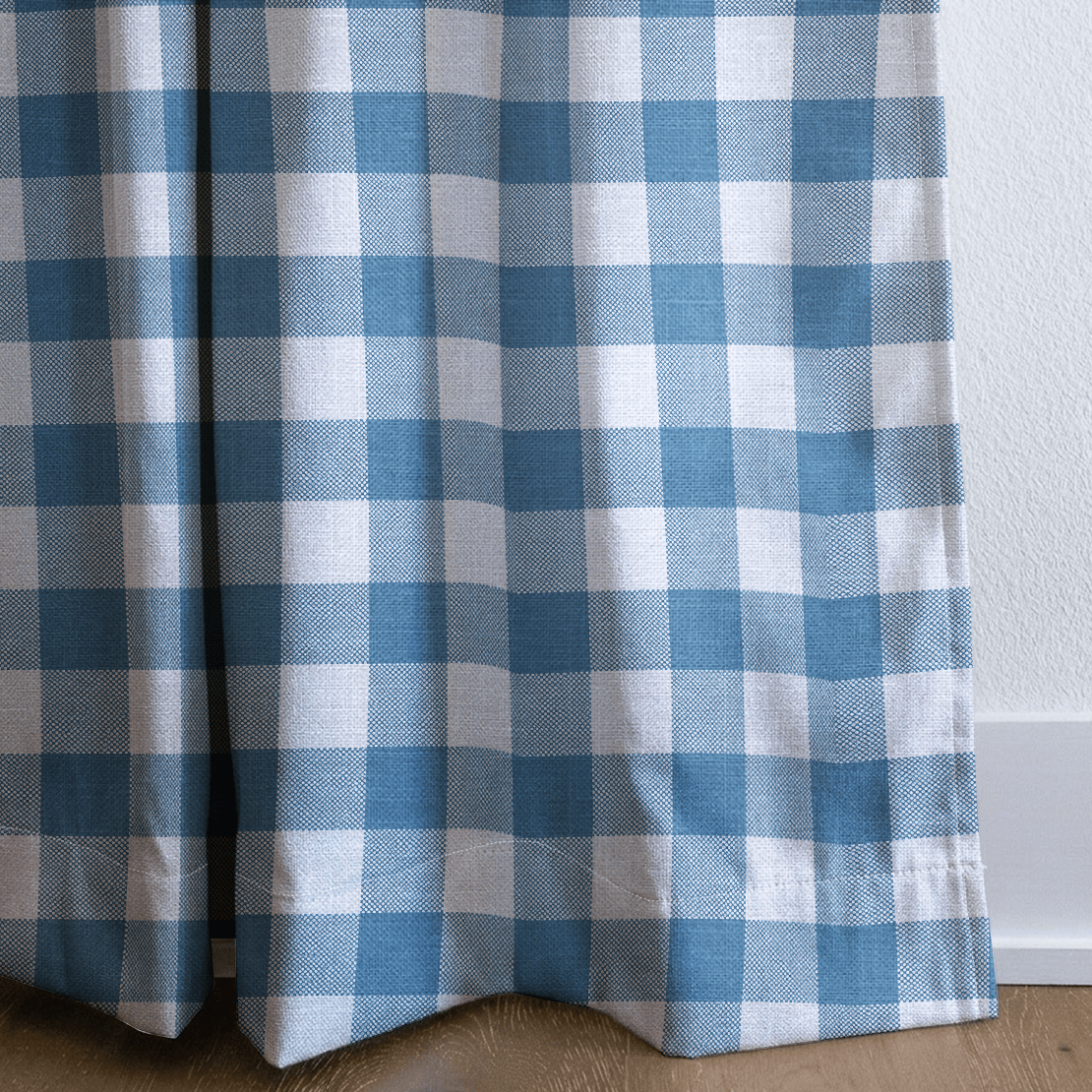 Blue Dresses Steel Blue Gingham - Drapery - Lemon Park