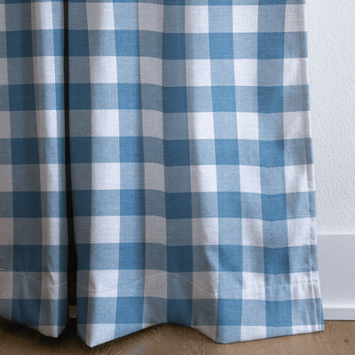 Blue Dresses Steel Blue Gingham - Drapery - Lemon Park