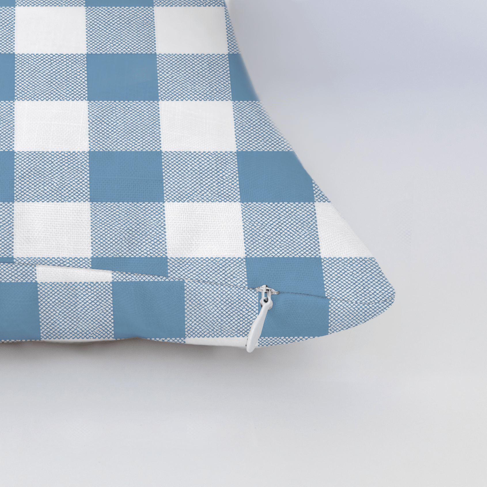 Blue Dresses Steel Blue Gingham Throw Pillow - Lemon Park