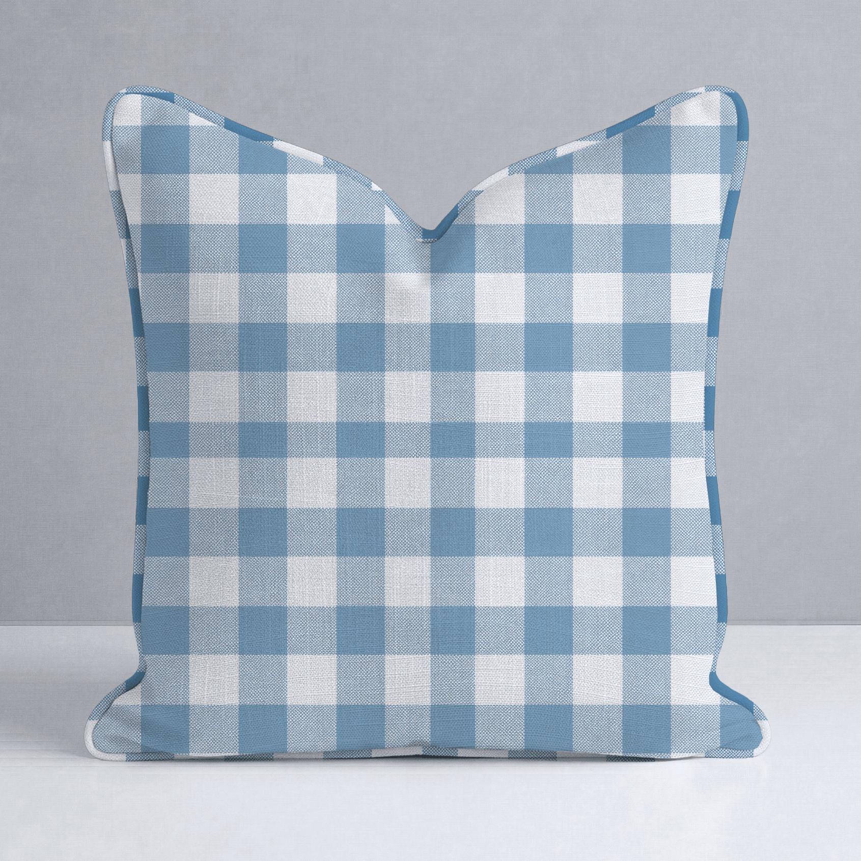 Blue Dresses Steel Blue Gingham Throw Pillow - Lemon Park