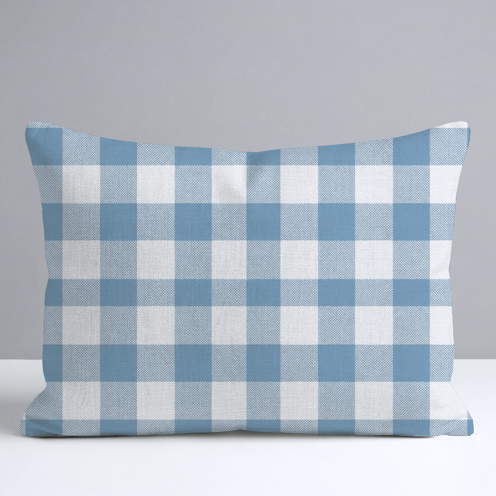 Blue Dresses Steel Blue Gingham Throw Pillow - Lemon Park