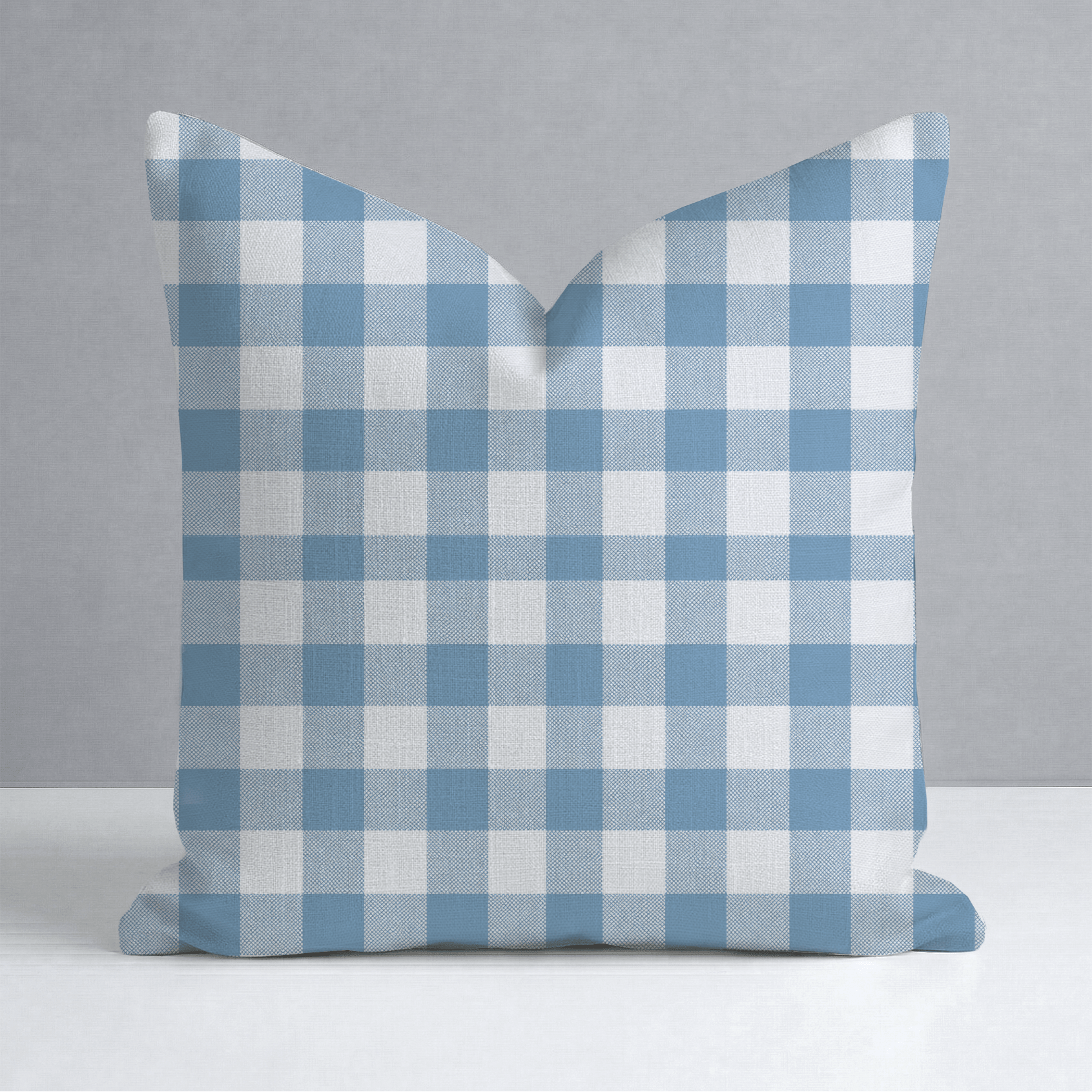 Blue Dresses Steel Blue Gingham Throw Pillow - Lemon Park