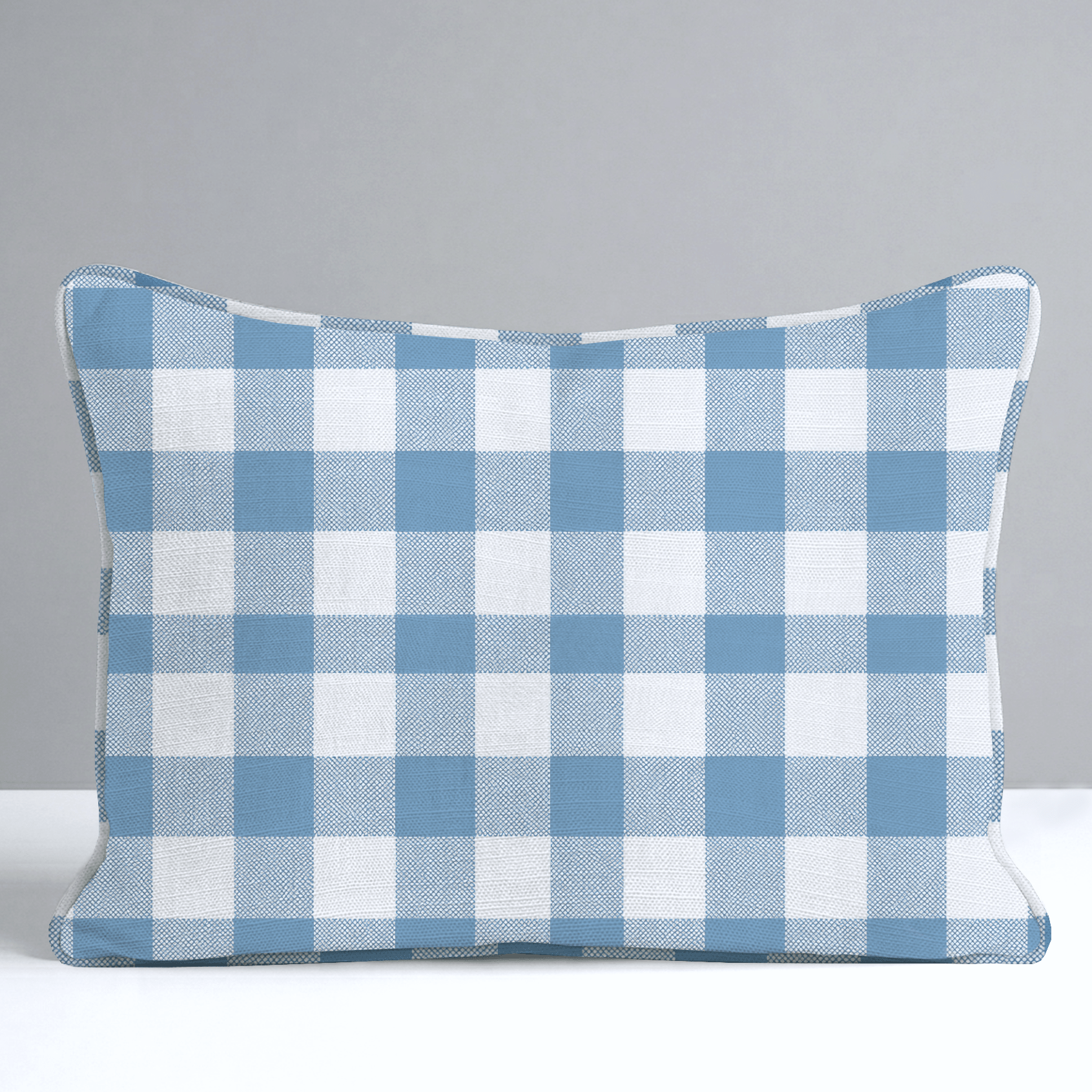 Blue Dresses Steel Blue Gingham Throw Pillow - Lemon Park