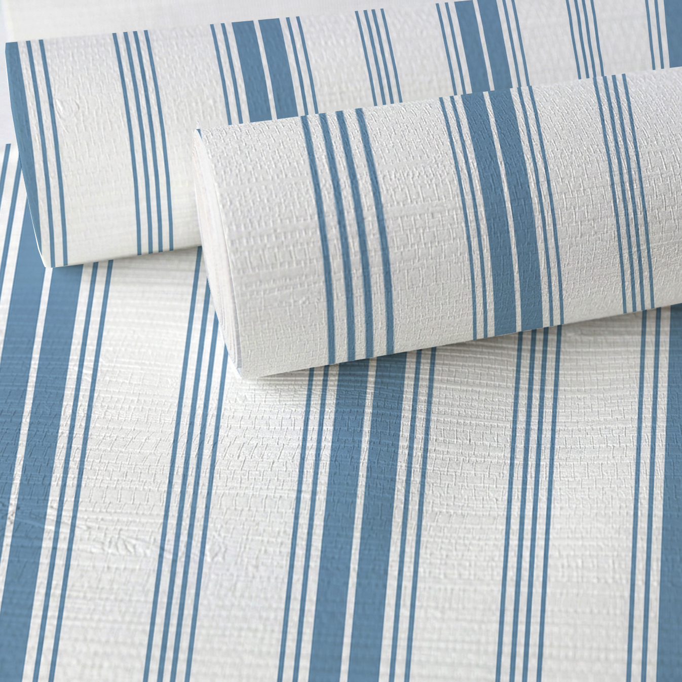 Blue Dresses Steel Blue Stripes Faux Grasscloth Wallpaper