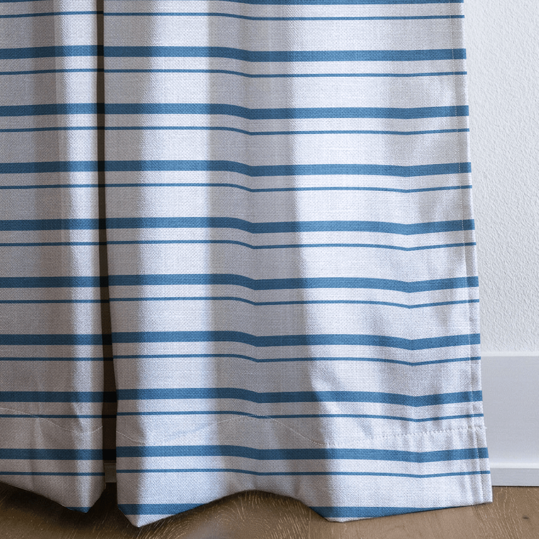 Blue Dresses Steel Blue Stripes - Drapery - Lemon Park