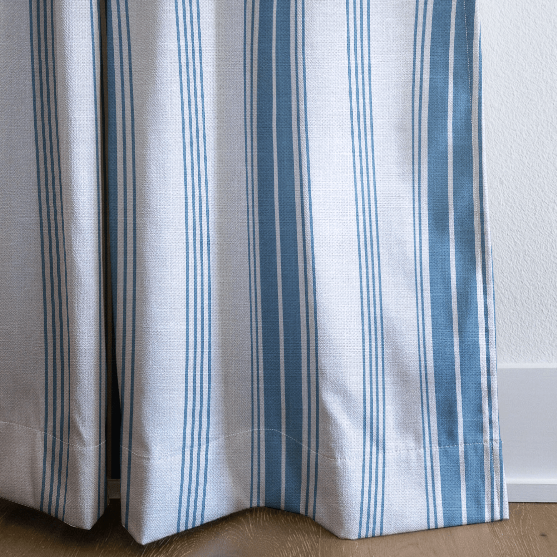 Blue Dresses Steel Blue Stripes - Drapery - Lemon Park