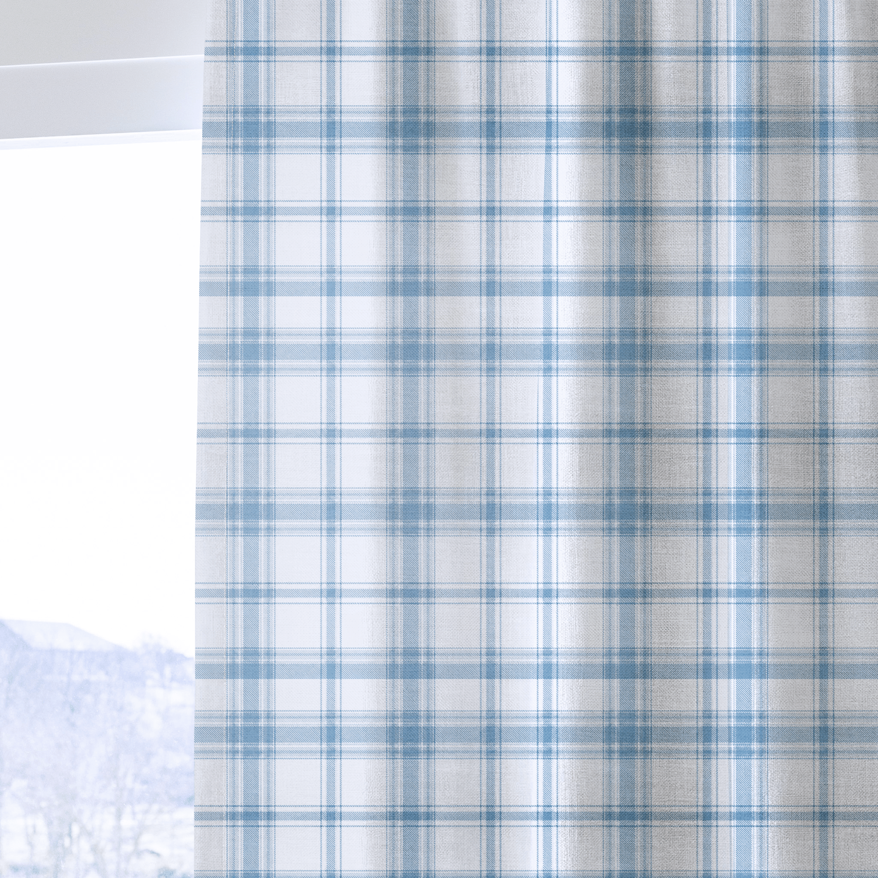 Blue Dresses Steel Blue Tartan - Drapery - Lemon Park