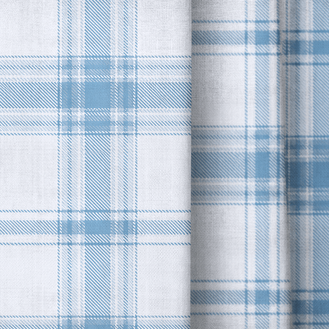 Blue Dresses Steel Blue Tartan - Drapery - Lemon Park
