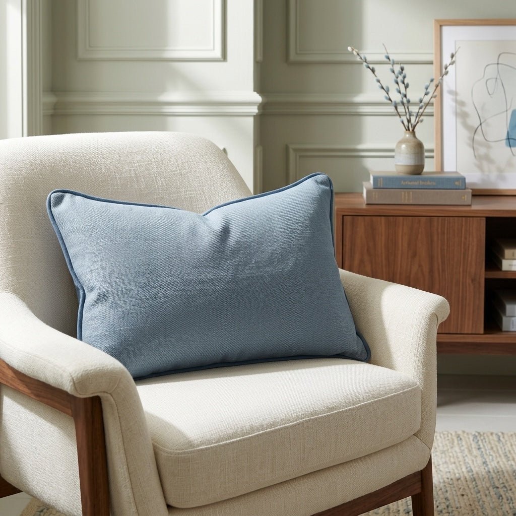 Blue Dresses Steel Blue Throw Pillow - Lemon Park