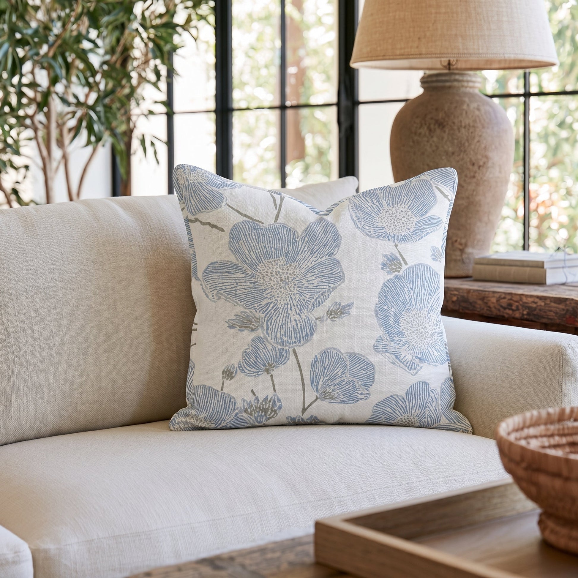 Blue Dresses Throw Pillow - Lemon Park